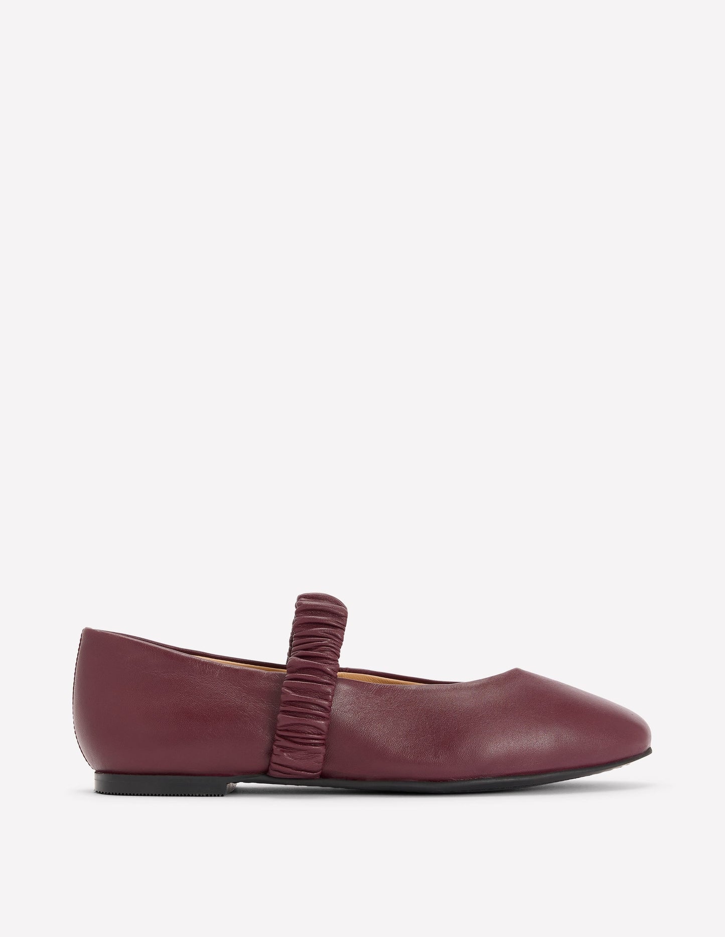 Camilla Ruched Ballet Flats-Oxblood