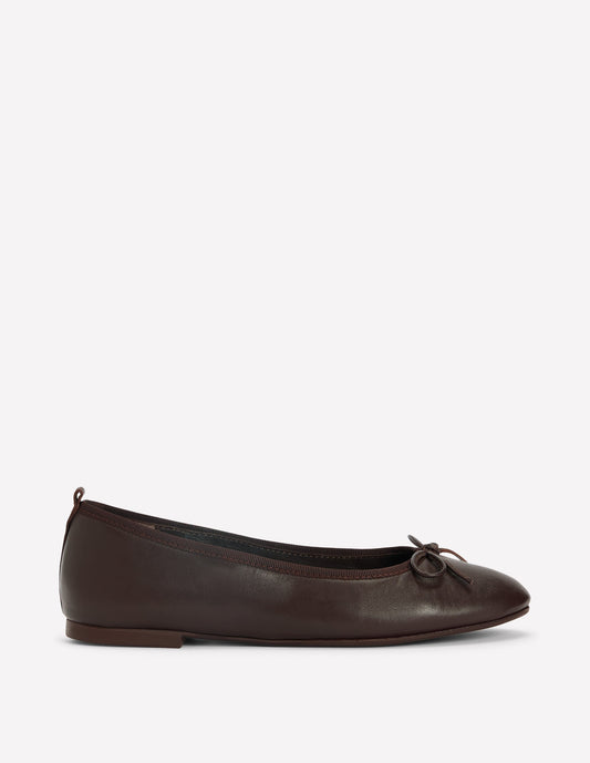 Patti Round Toe Ballet Flats-Bitter Chocolate