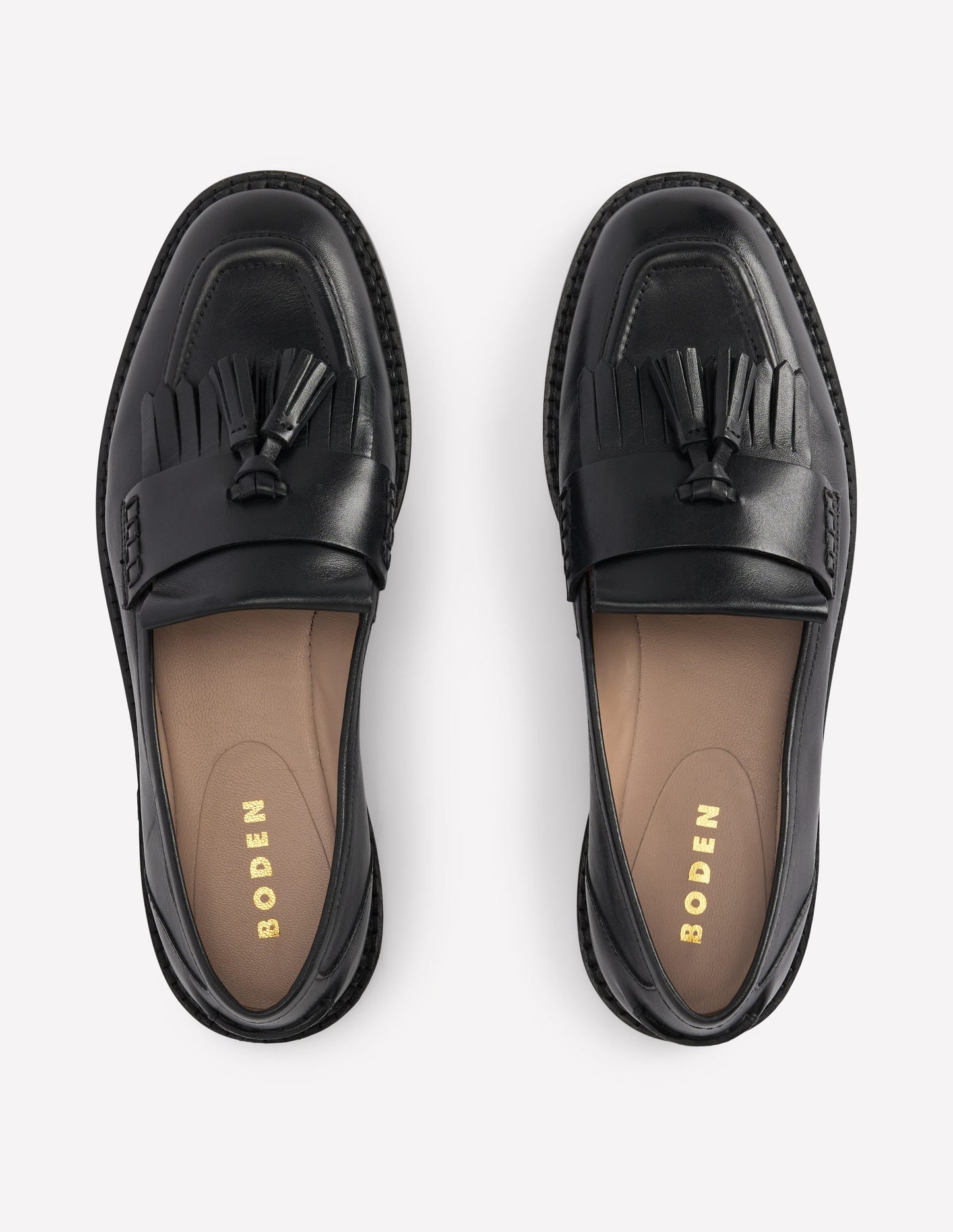 Nya Ghillie Flat Loafers-Black