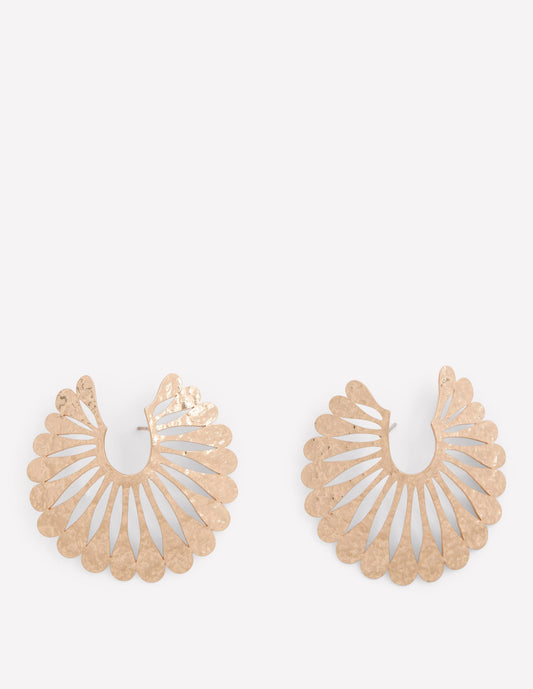 Statement Hammered Studs-Hoop