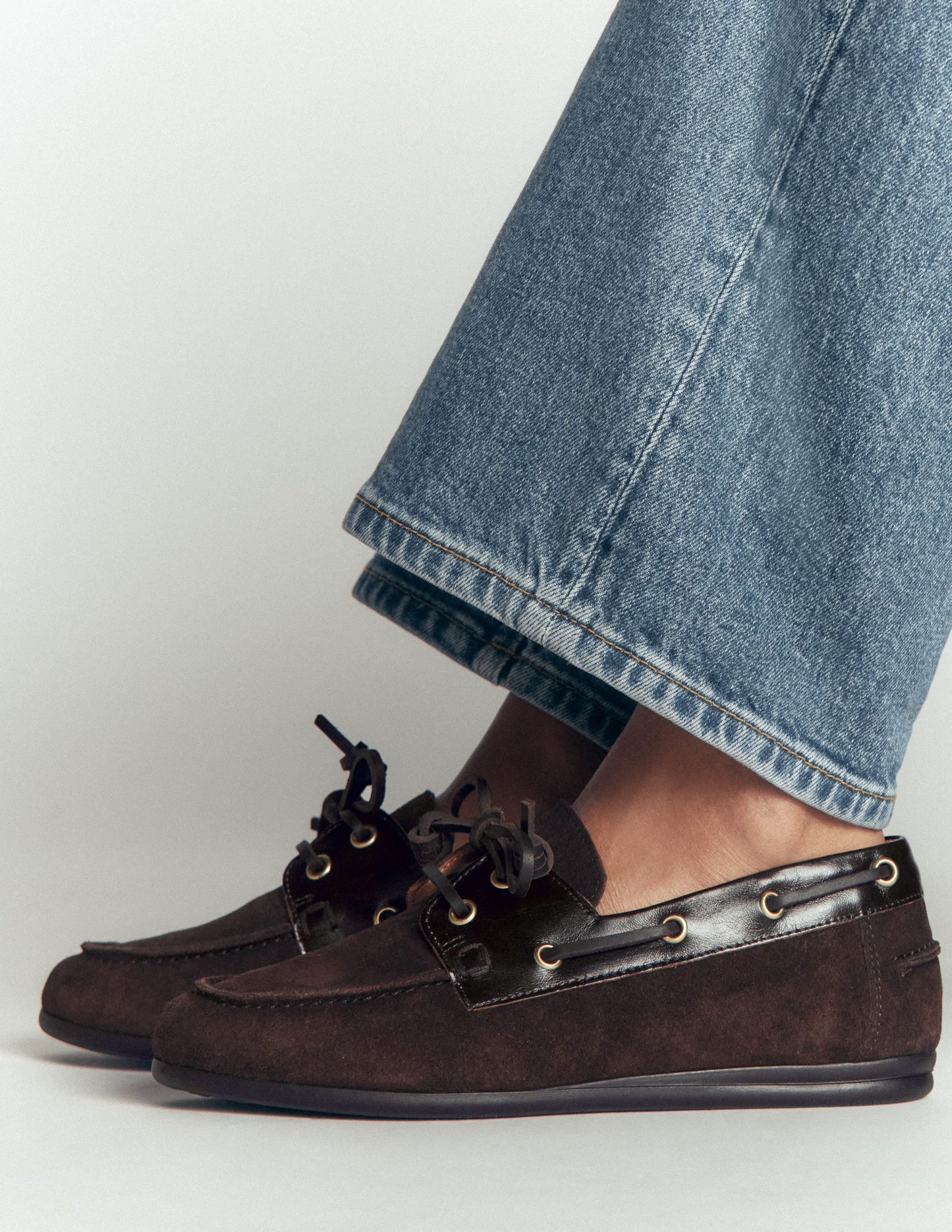 Lace-Up Boat Shoes-Bitter Chocolate