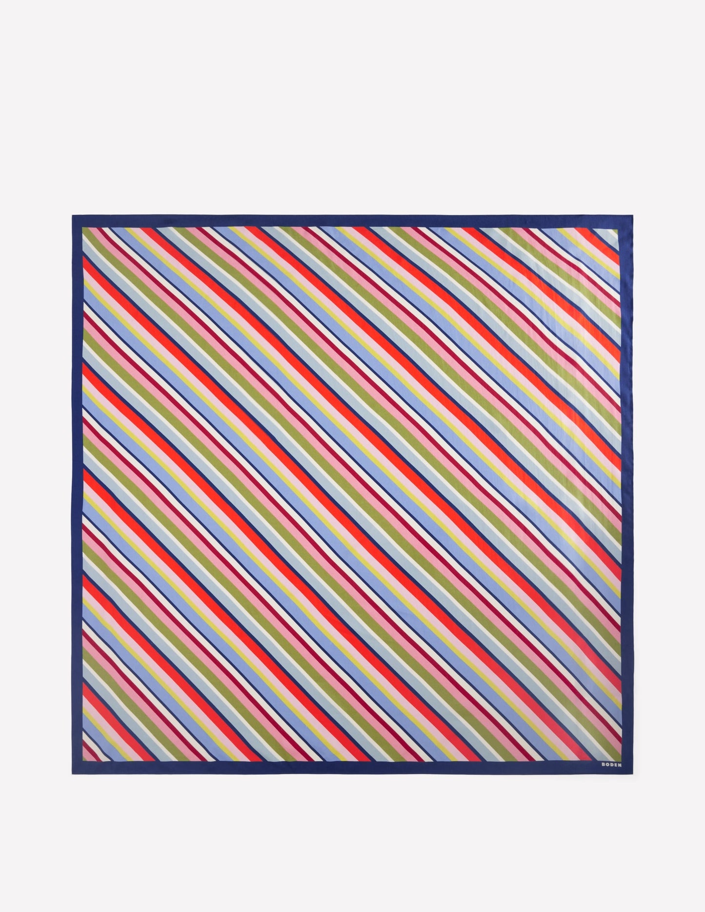 Elisabeth Large Silk Scarf-Multi, Diagonal Rainbow Stripe