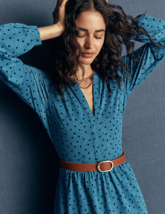 Naomi Relaxed Jersey Dress-Storm Blue, Boden Spot