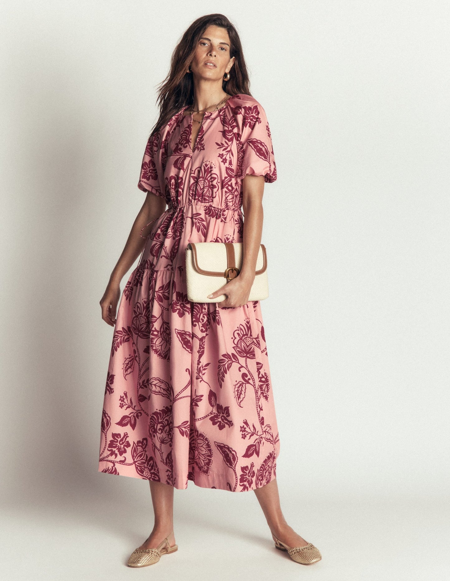 Draw Waist Cotton Dress-Chalk Pink, Planted Meadows