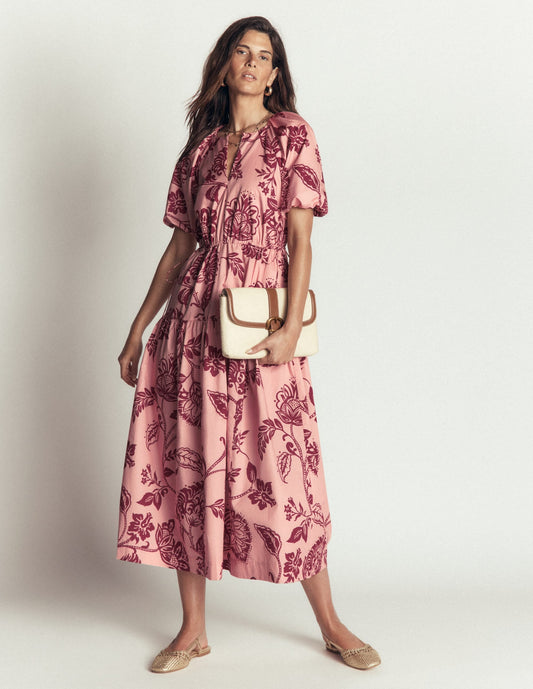Draw Waist Cotton Dress-Chalk Pink, Planted Meadows