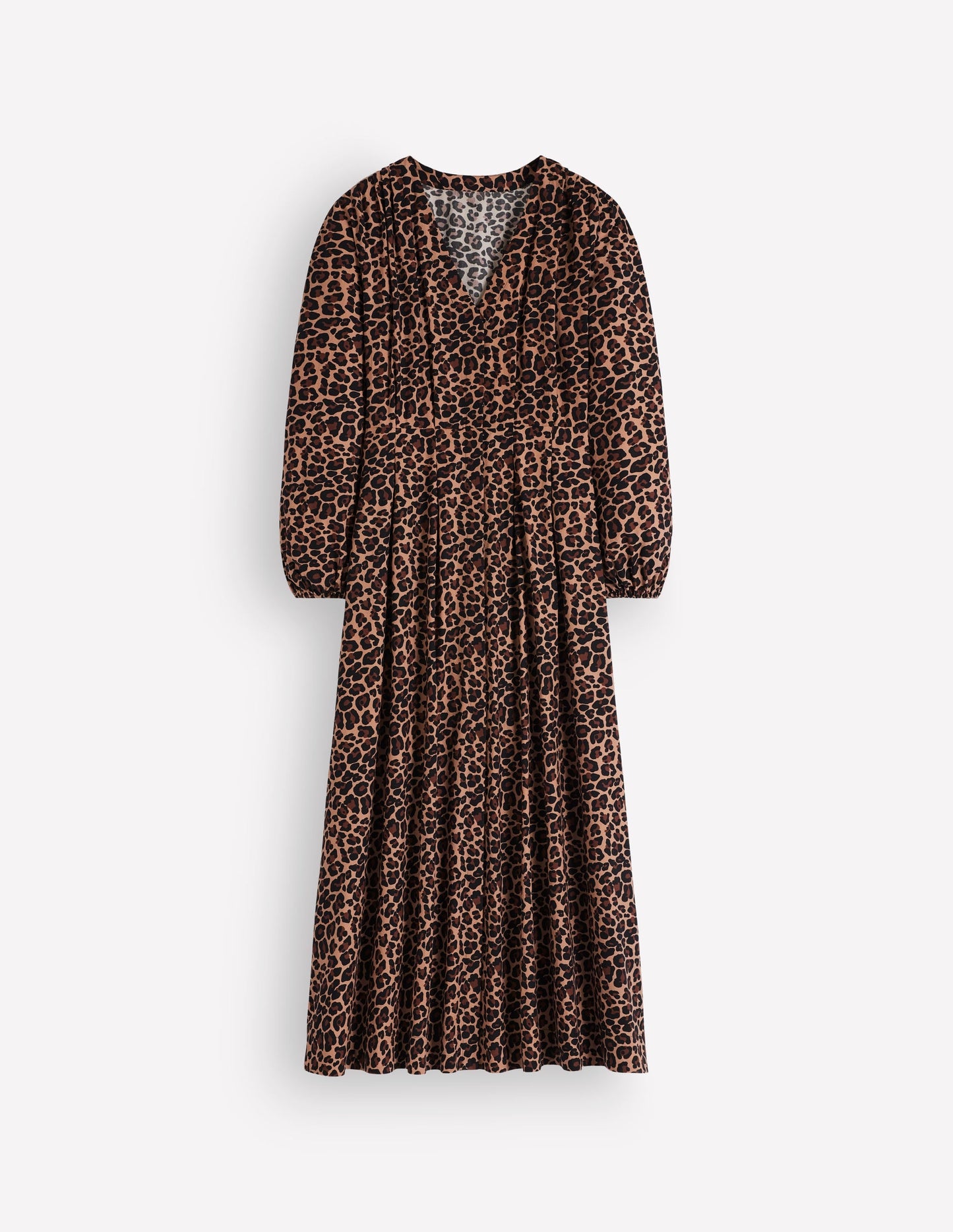 Nicola Cotton Midi Dress-Camel, Animal Fields