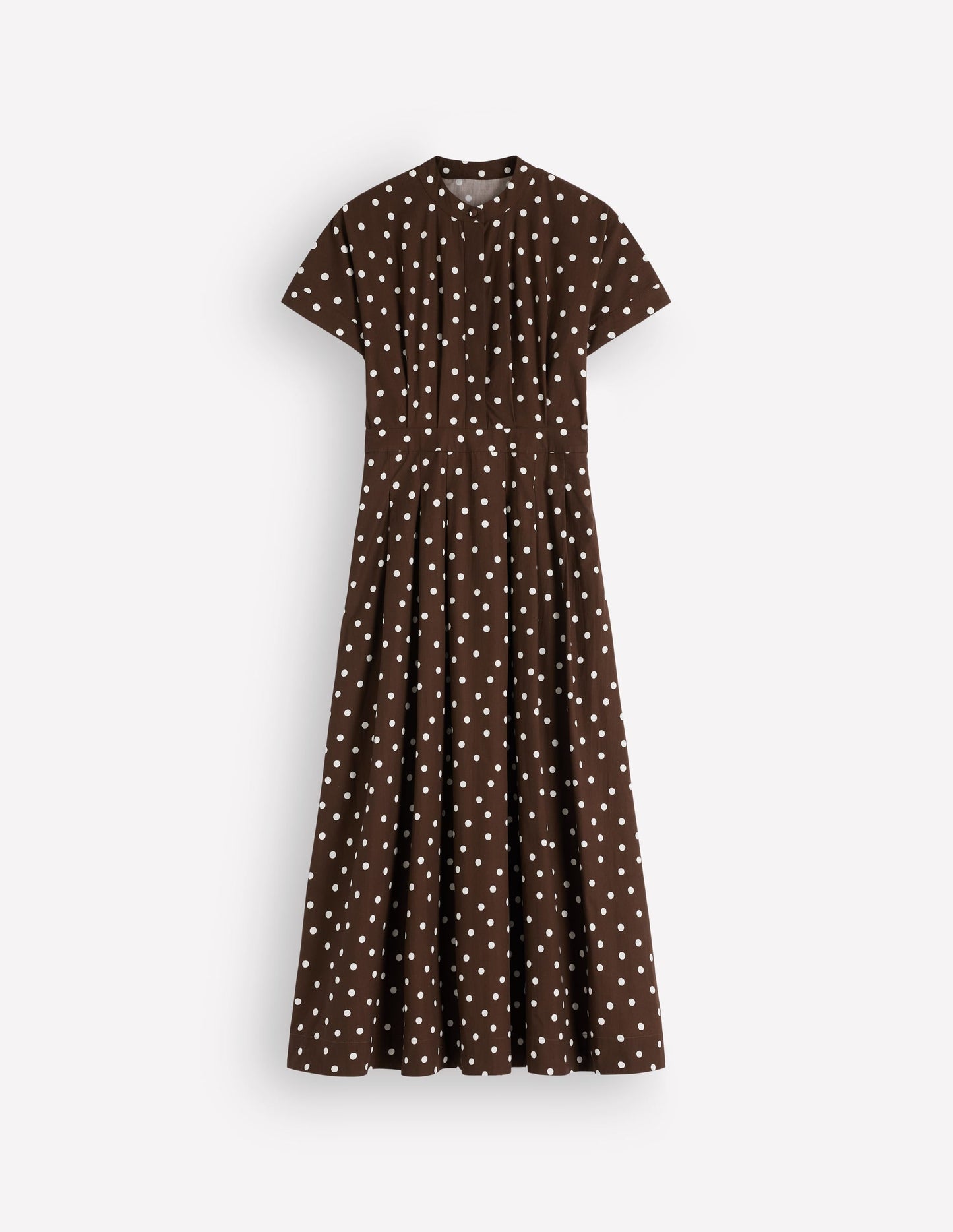 Grown On Sleeve Midi Dress-Raw Umber, Painted Dot Spaced