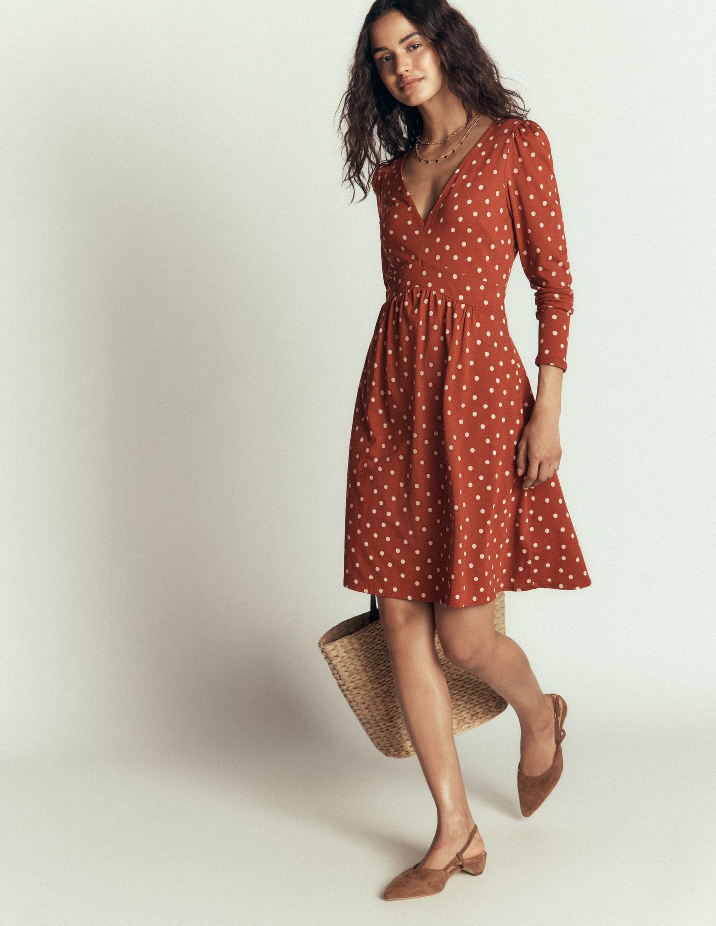 Briony Jersey Short Dress-Arabian Spice, Boden Spot