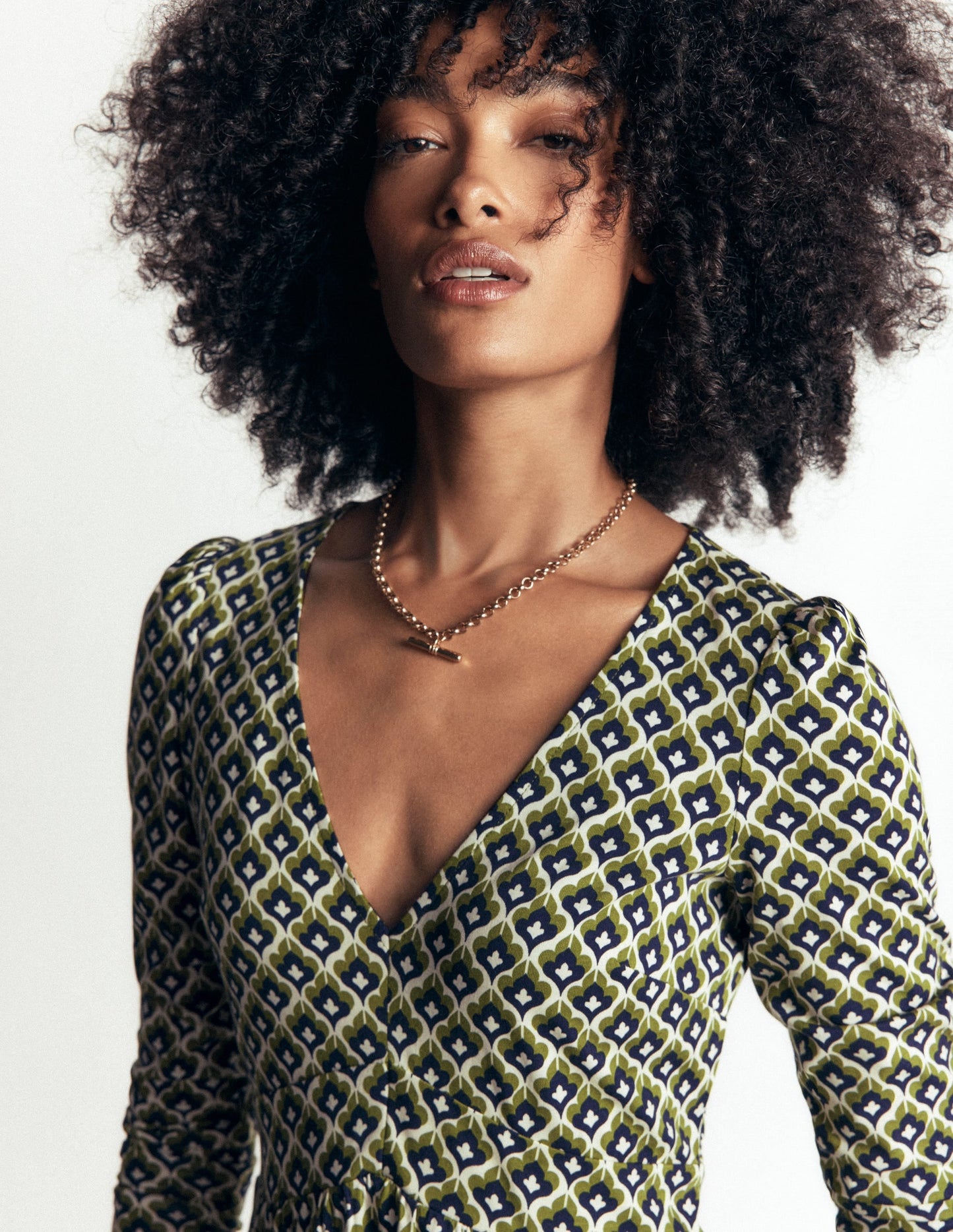 Briony Jersey Short Dress-French Navy, Geo Party