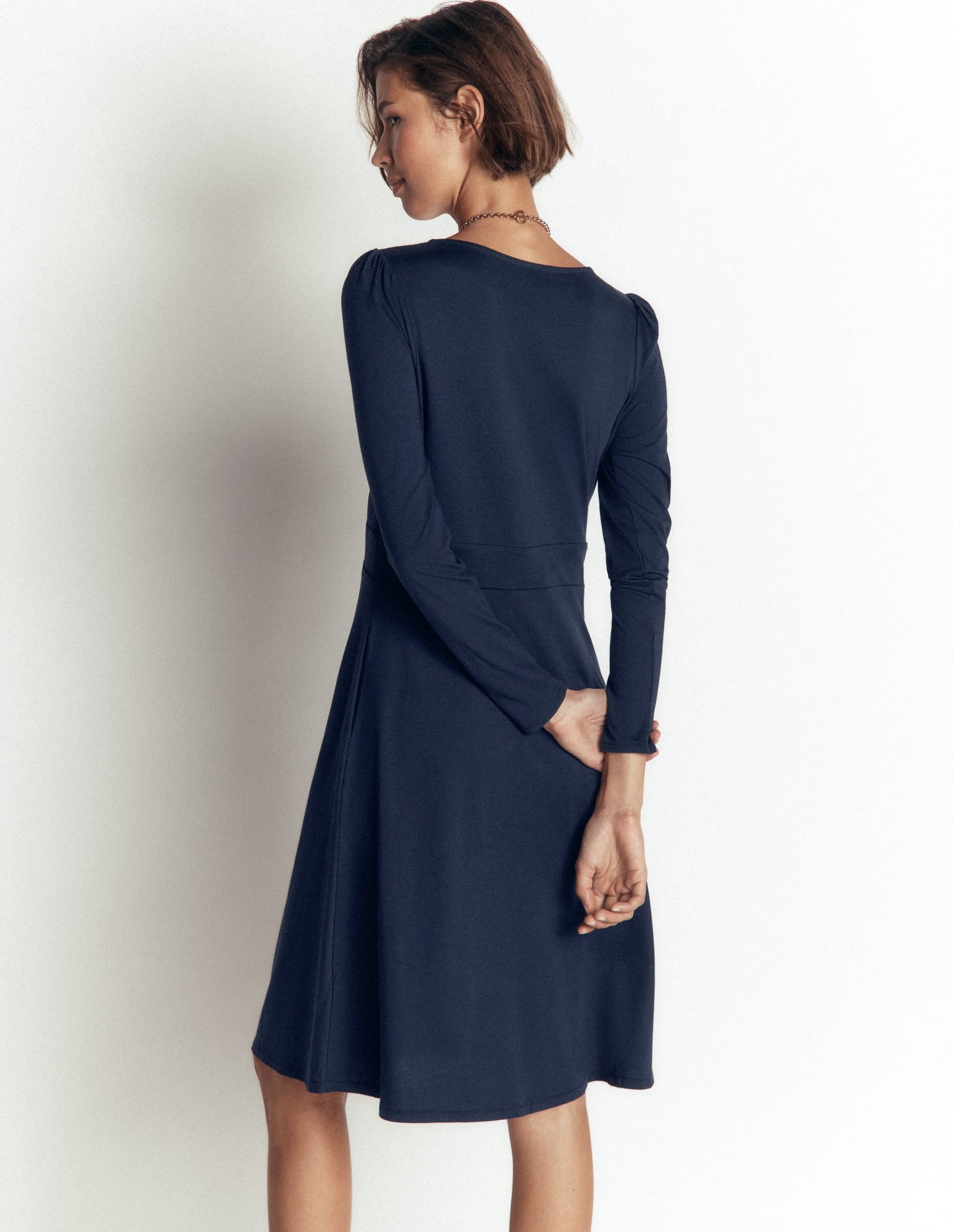 Briony Jersey Short Dress-Navy