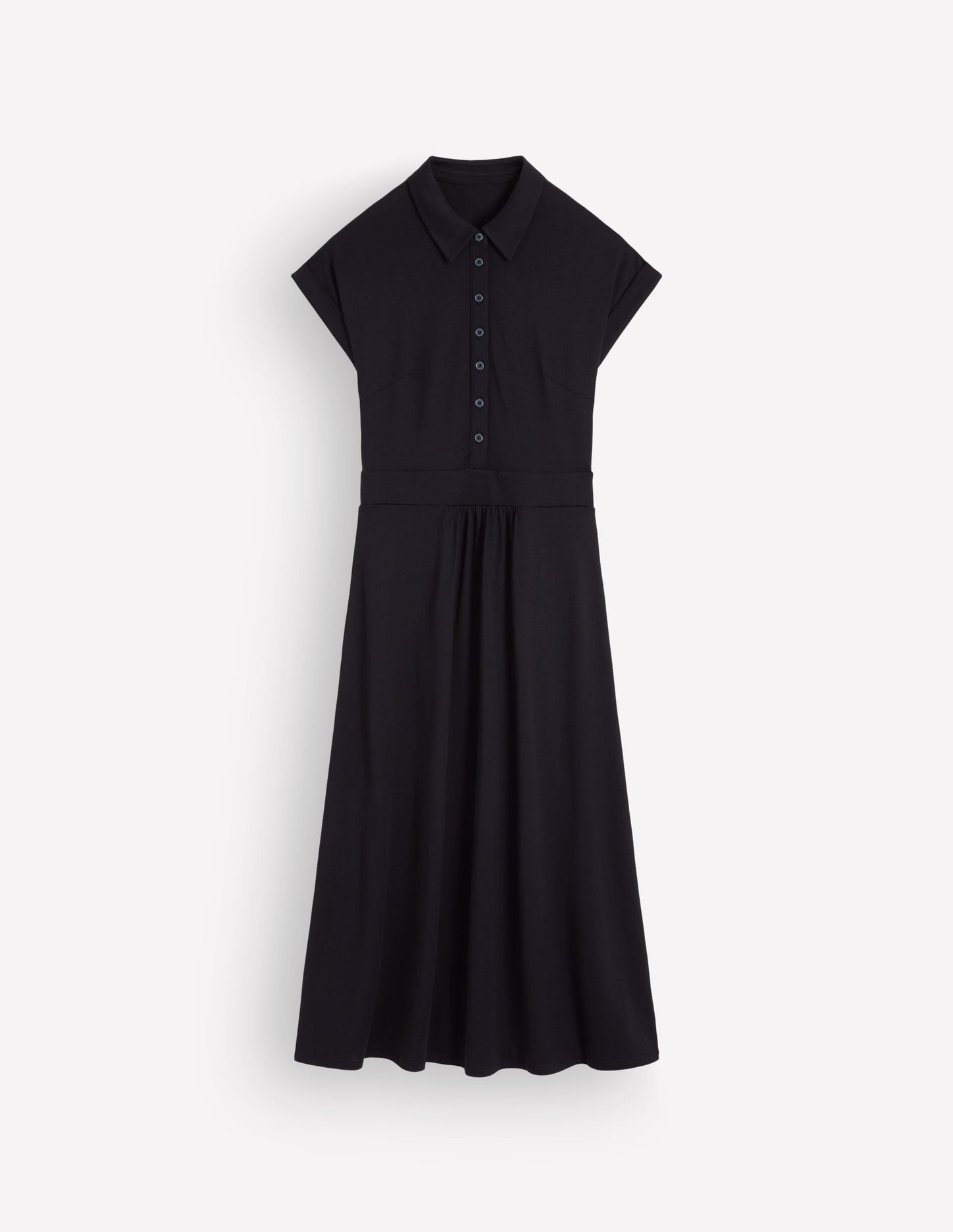 Fae Jersey Shirt Dress-Black