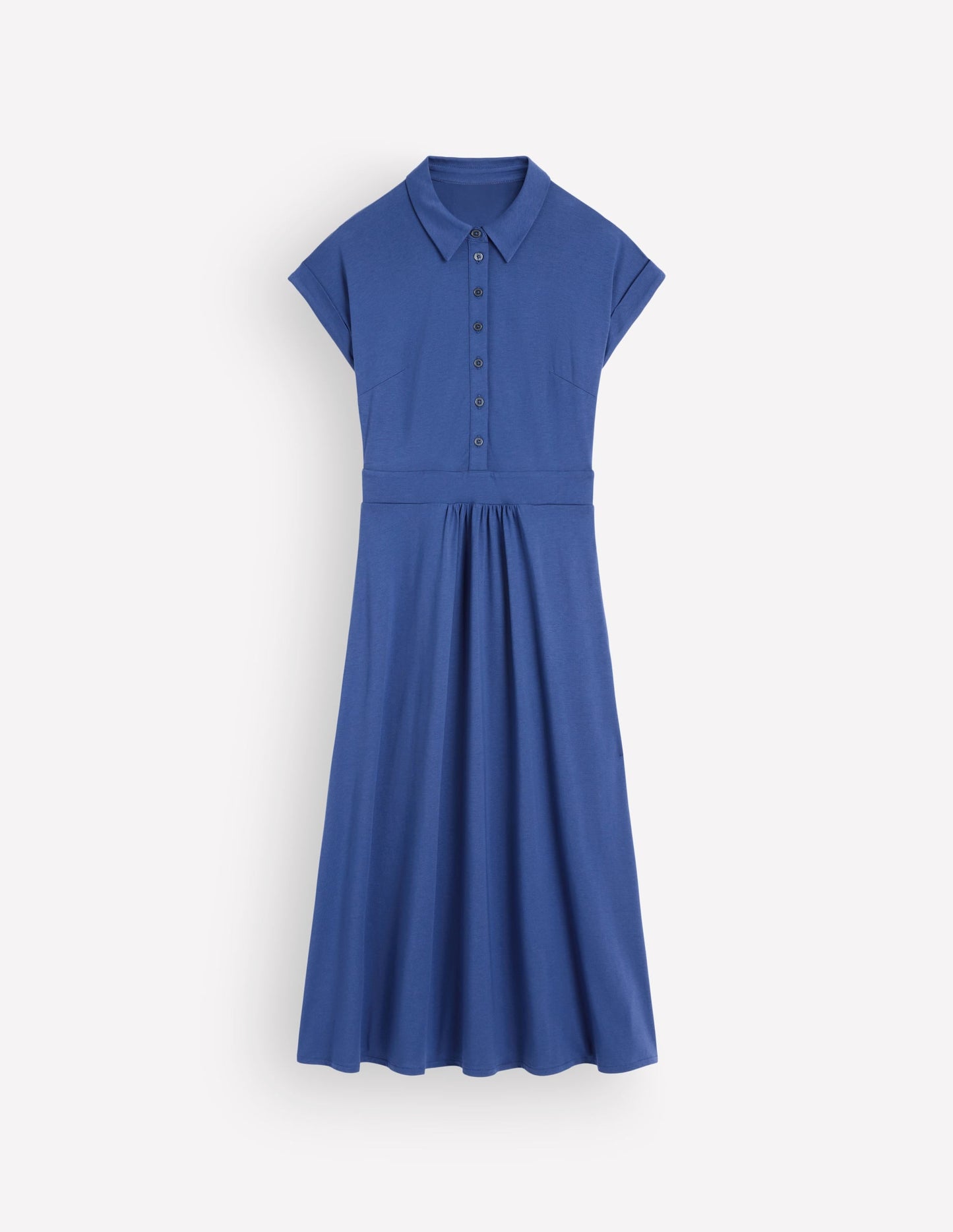 Fae Jersey Shirt Dress-Denim Blue