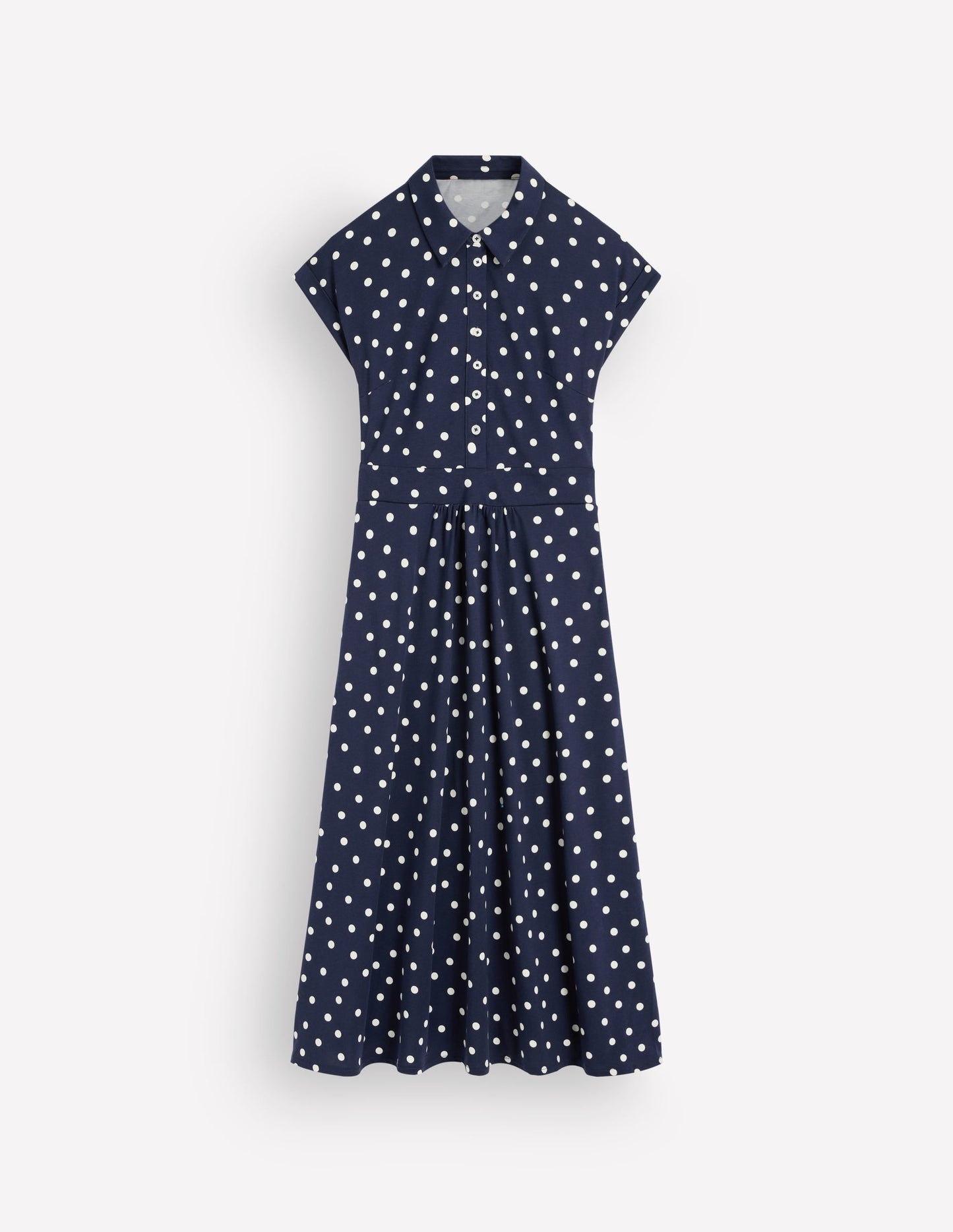 Fae Jersey Shirt Dress-French Navy, Boden Dot Spaced