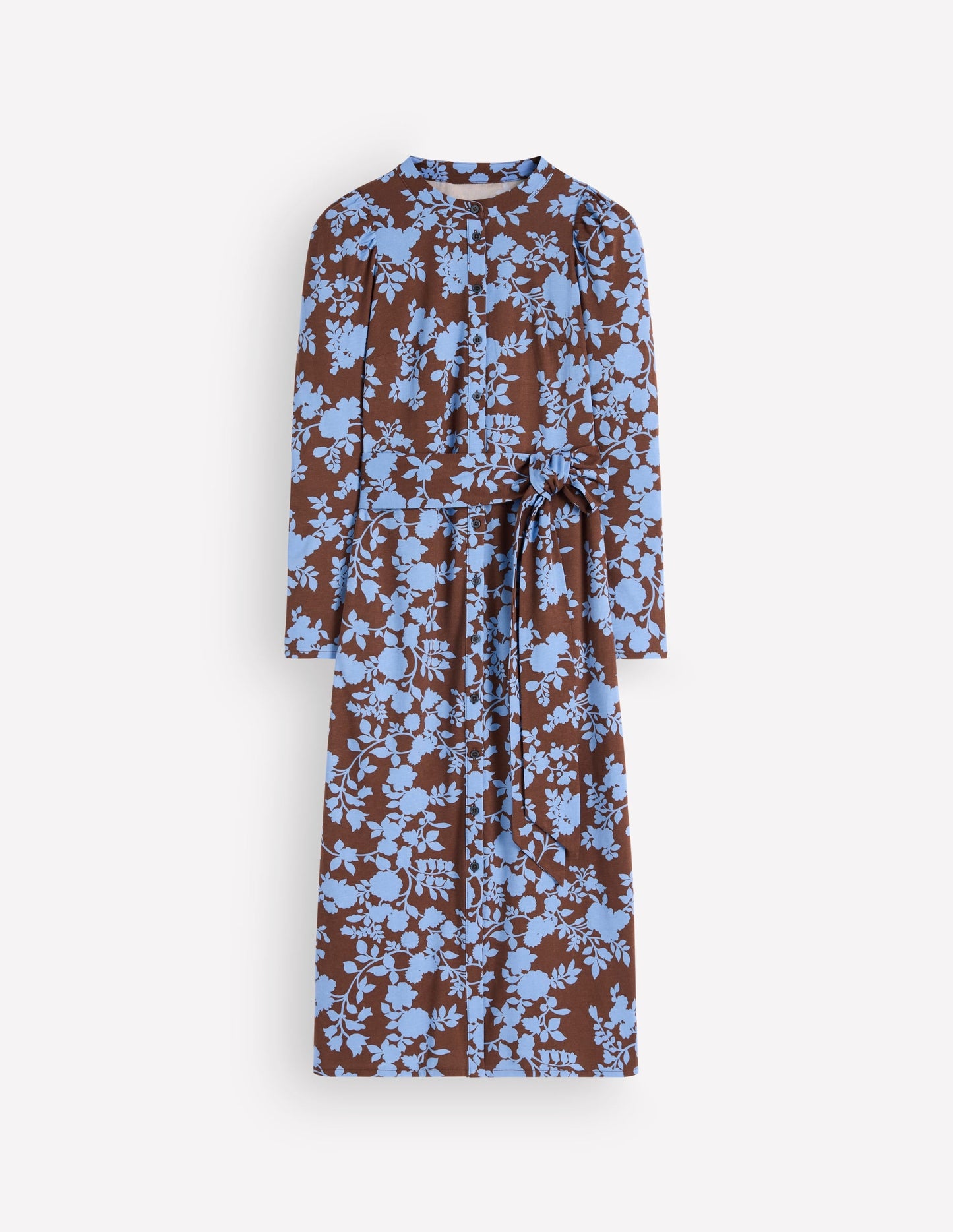Honor Column Jersey Midi Dress-Raw Umber, Bouquet Breeze
