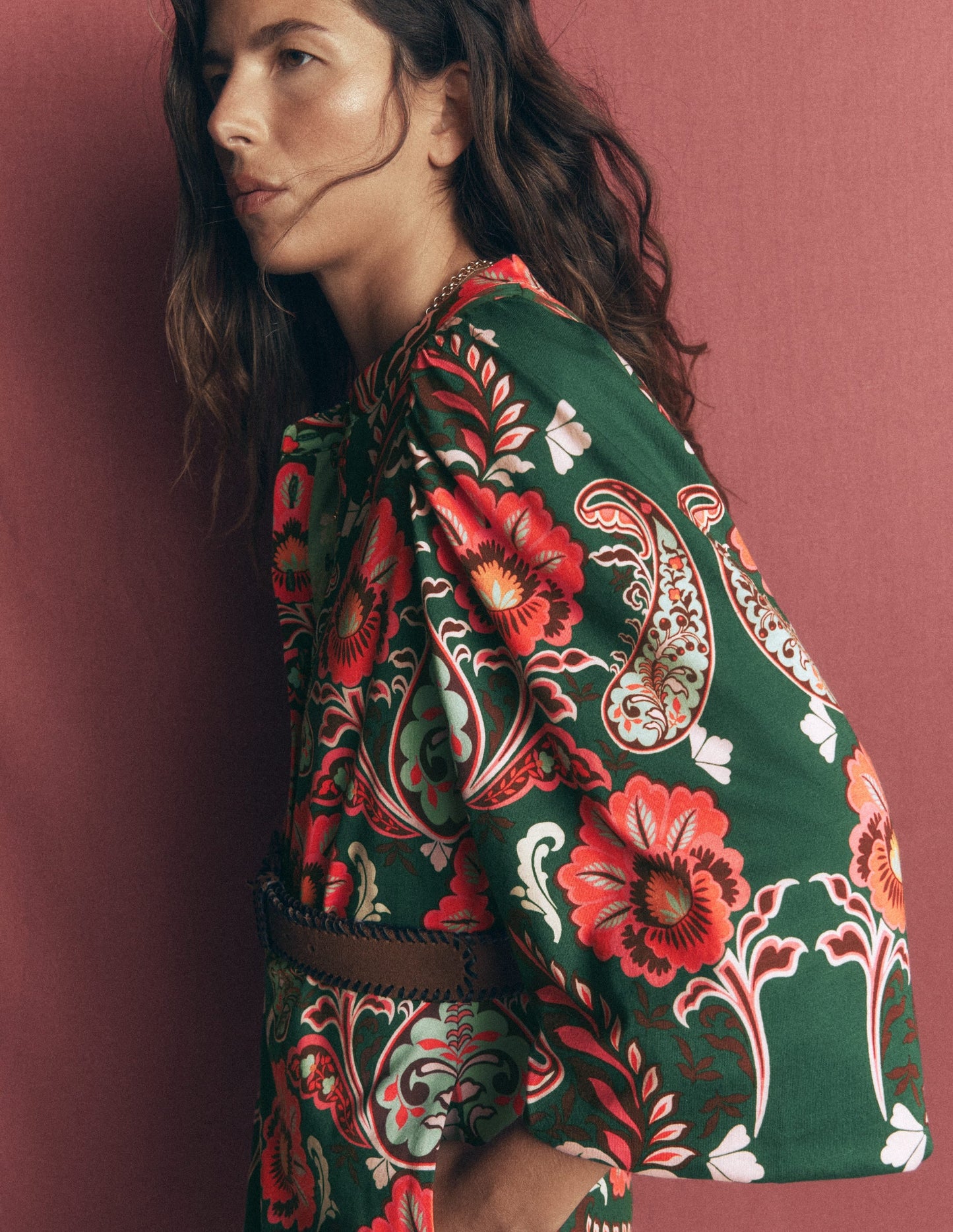 Eli Belted Jersey Midi Dress-Hunter Green, Bohemia Dream