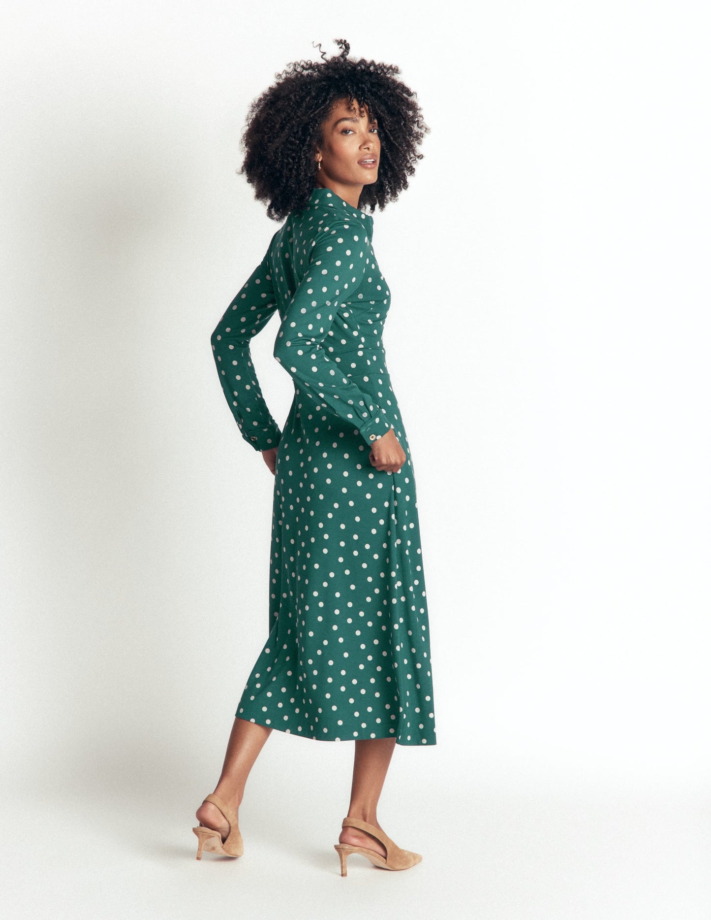 Etta Piping Detail Ponte Dress-Midnight Teal, Boden Spot