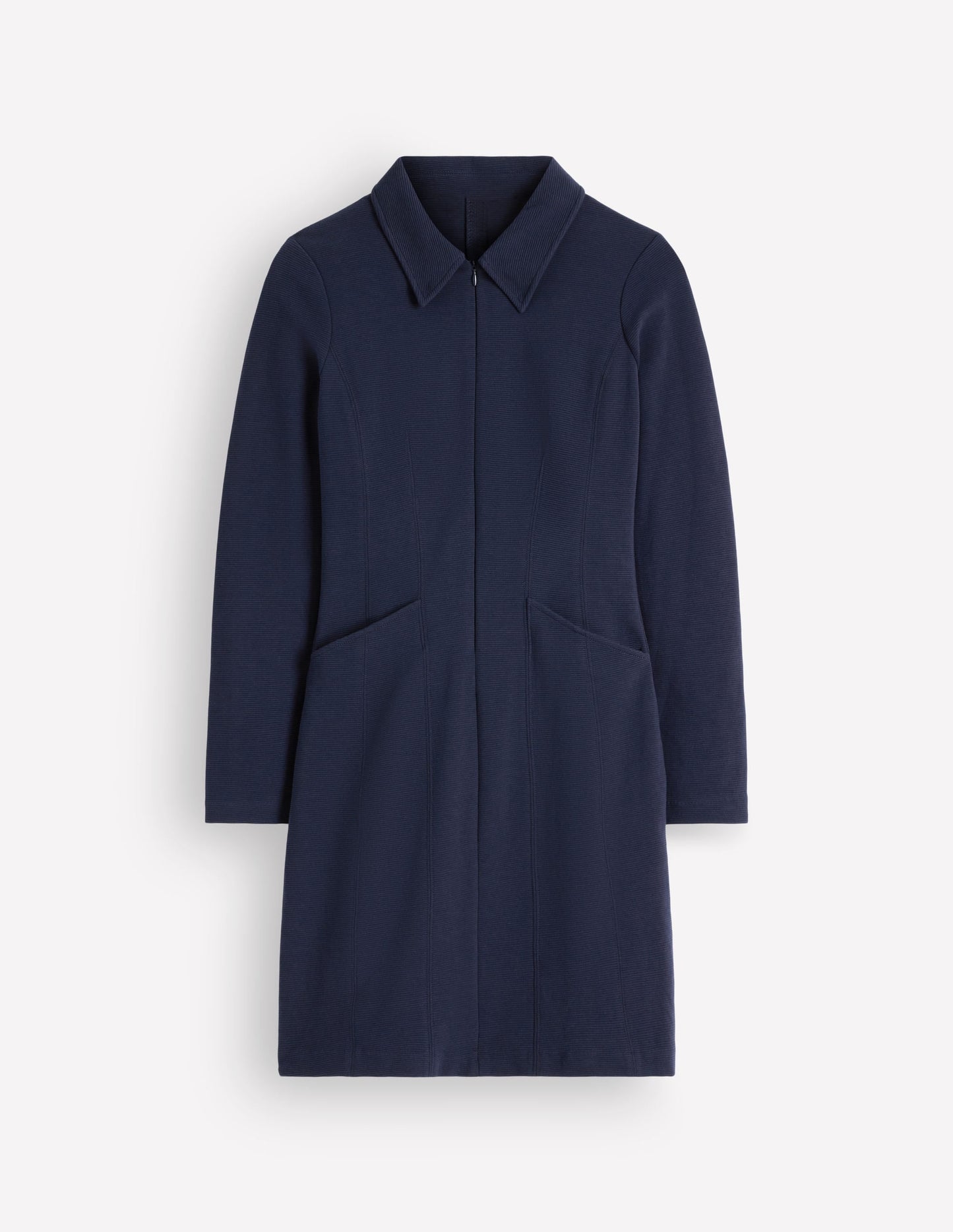 Nia Ottoman Long Sleeve Dress-Navy