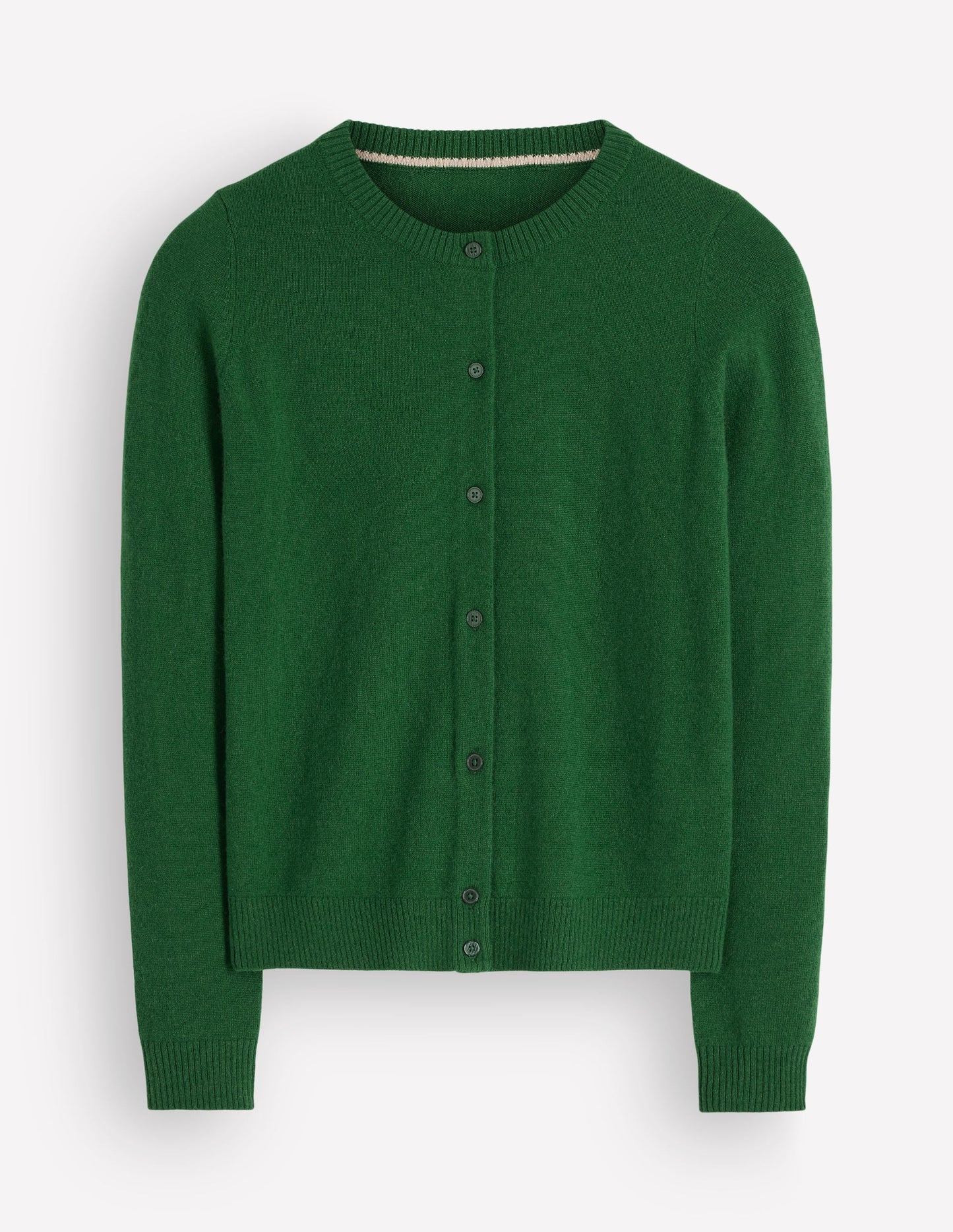 Elsie Cashmere Crew Cardigan-Fresh Green