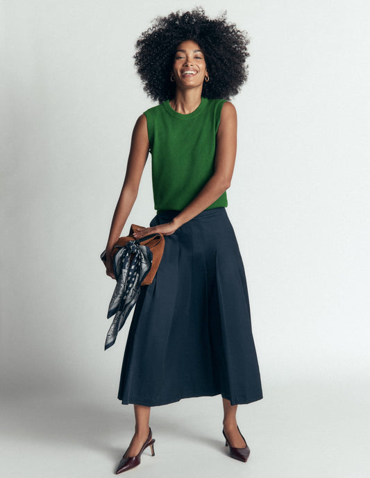 Elsie Cashmere Tank-Fresh Green