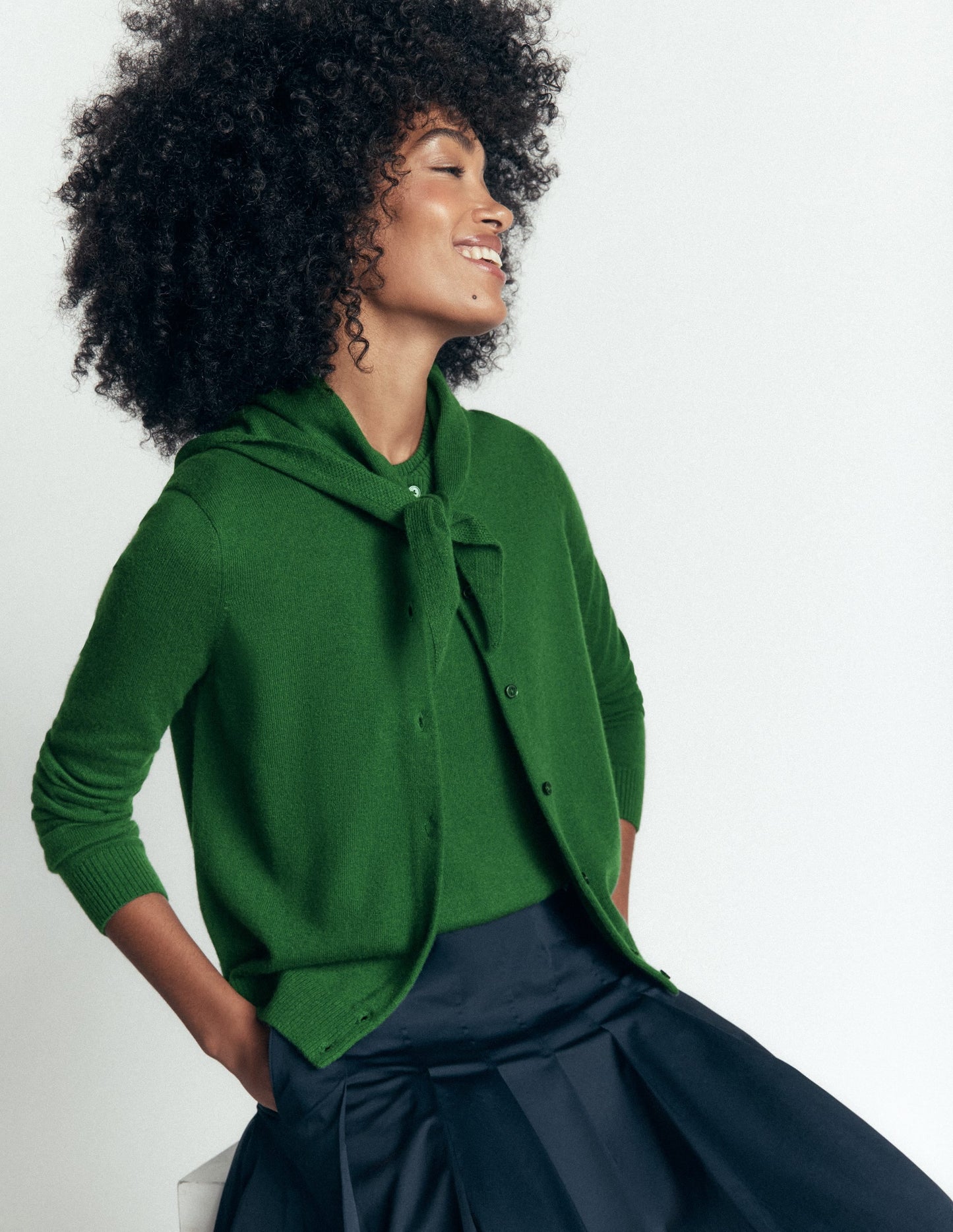 Elsie Cashmere Tank-Fresh Green