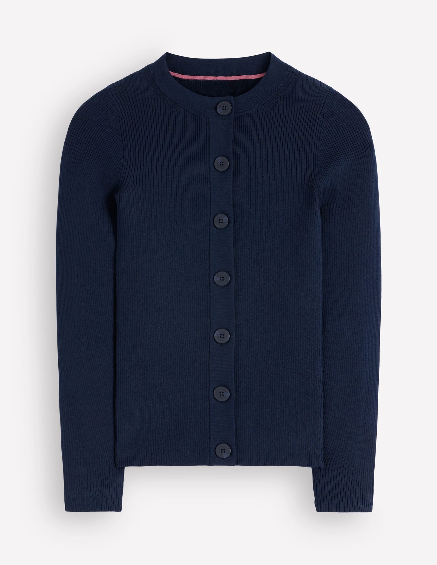 Rhianne Cotton Rib Cardigan-Navy