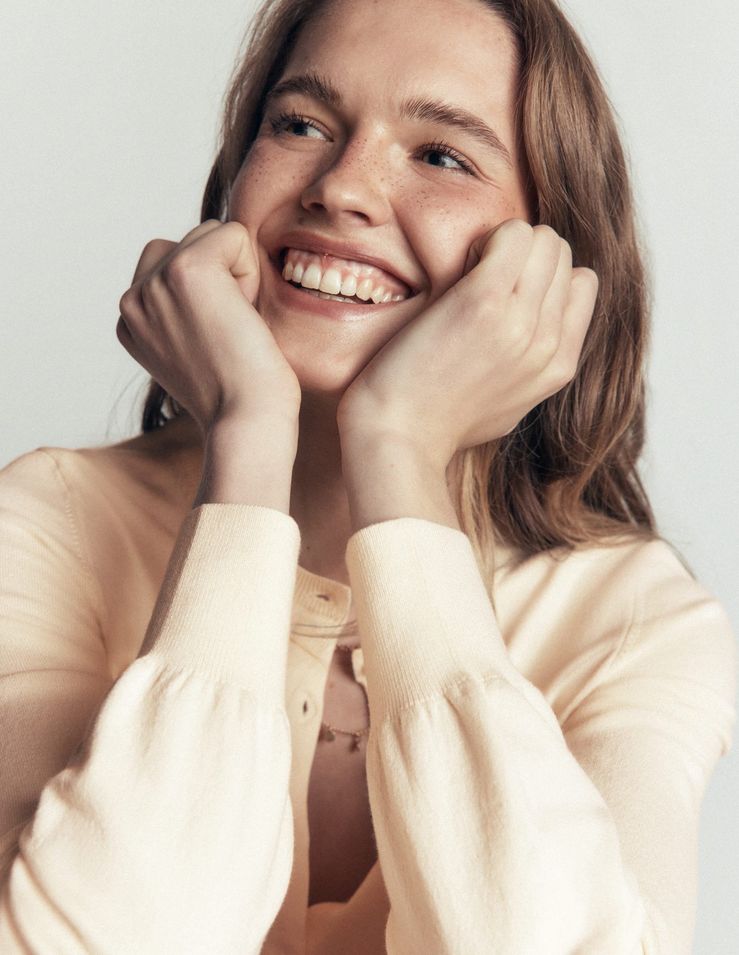 Camilla Cotton Crew Cardigan-Ivory