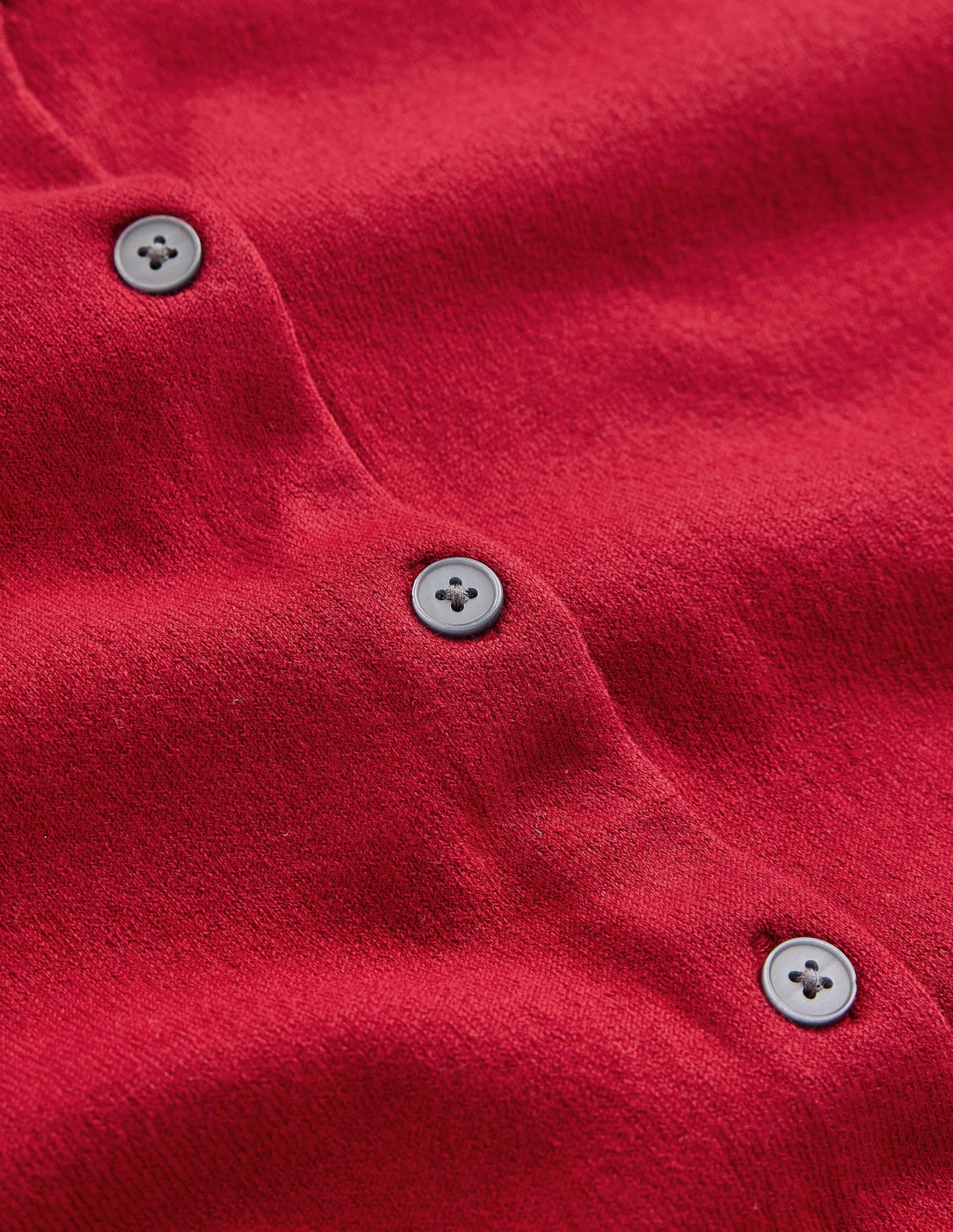 Camilla Cotton Crew Cardigan-Crimson Red