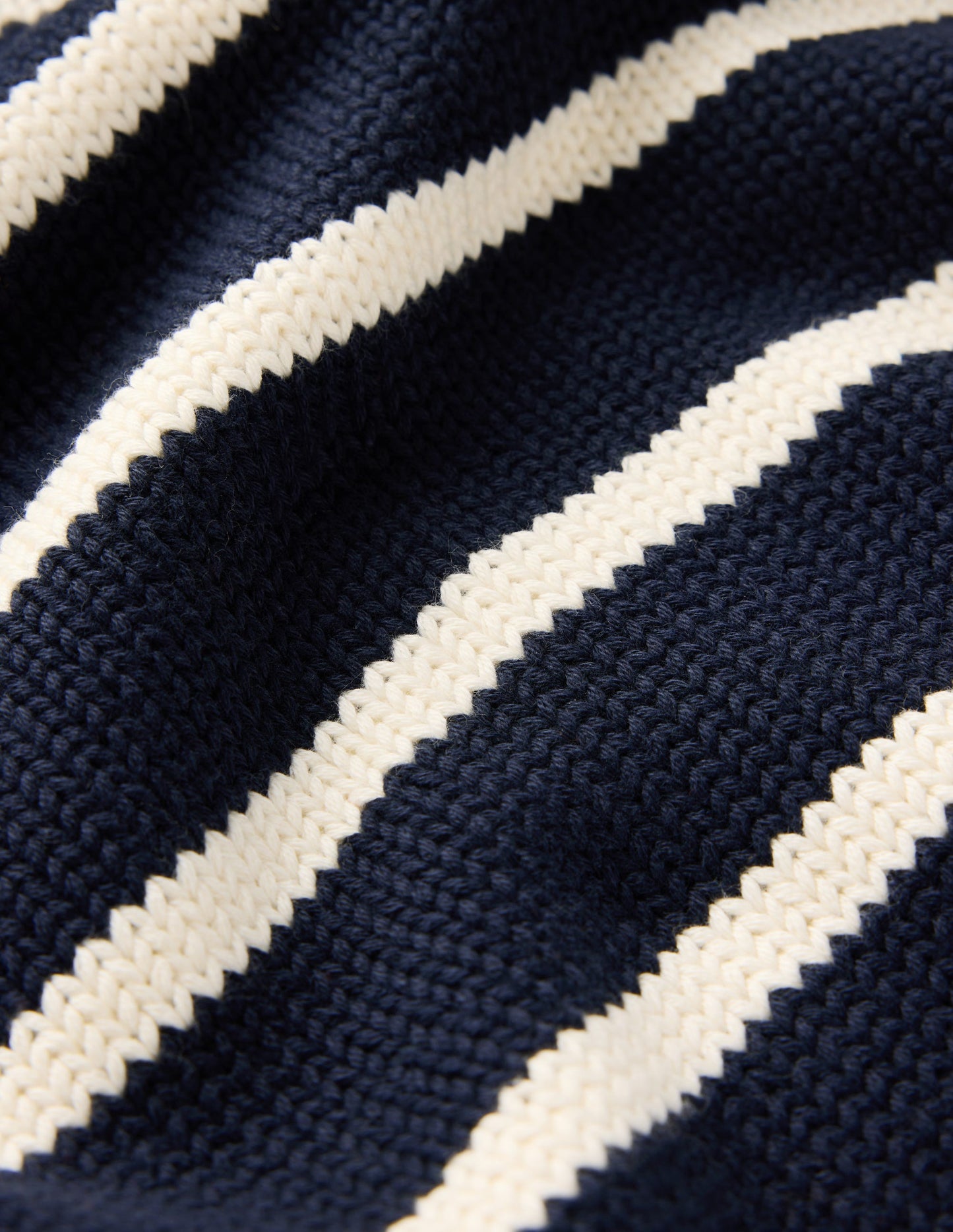 Lucy Cotton V-neck Jumper-Navy, Ivory