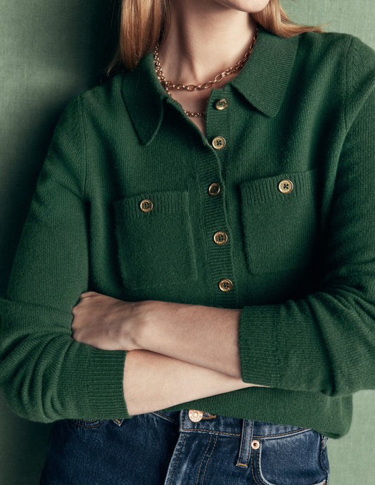 Marianne Merino Wool Jumper-Hunter Green