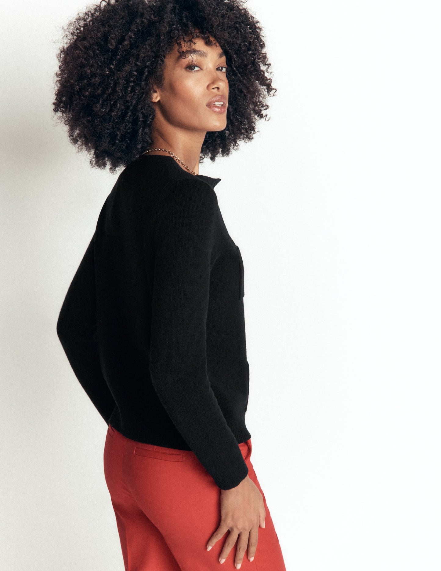 Marianne Merino Wool Cardigan-Black