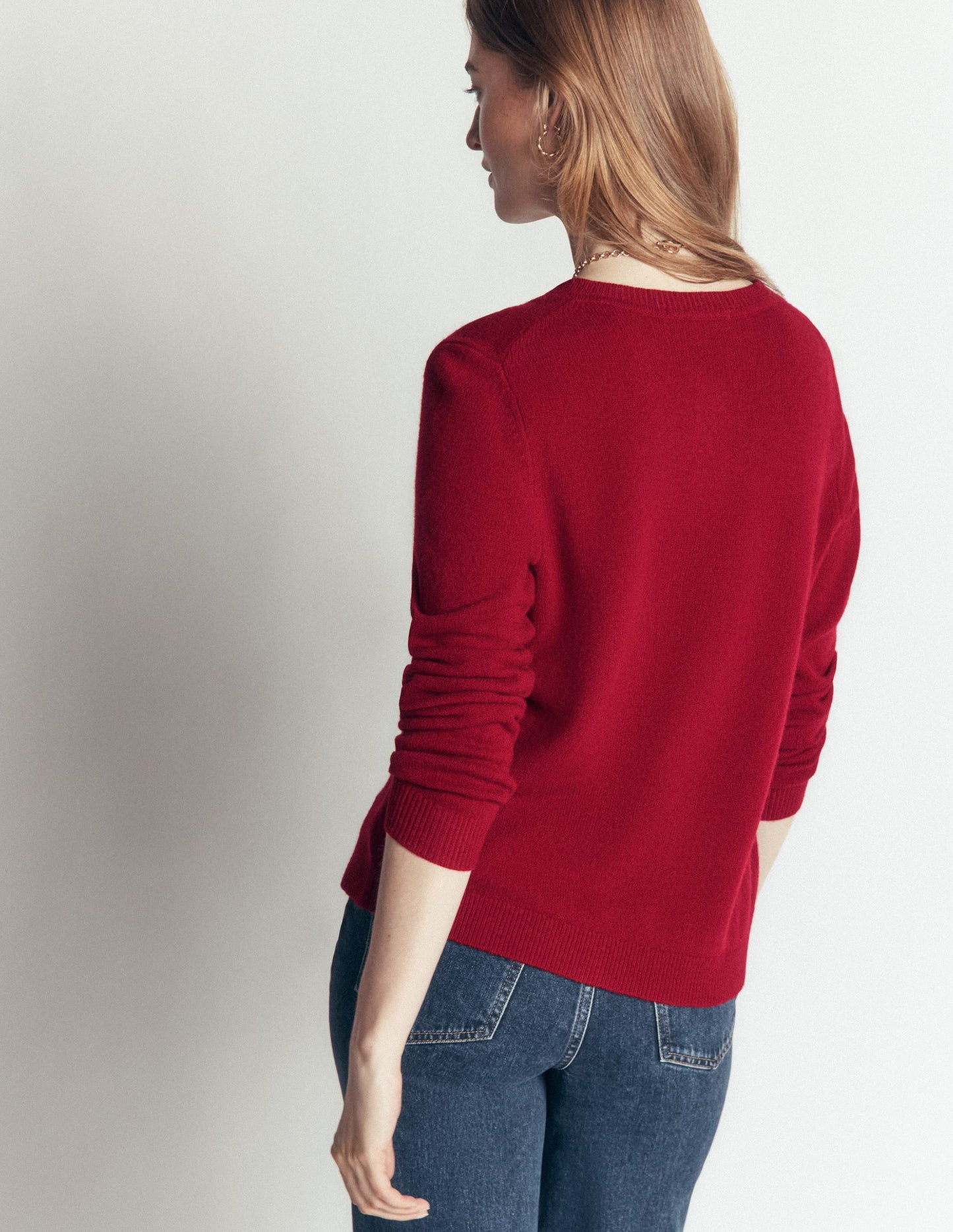 Marianne Merino Wool Cardigan-Crimson Red