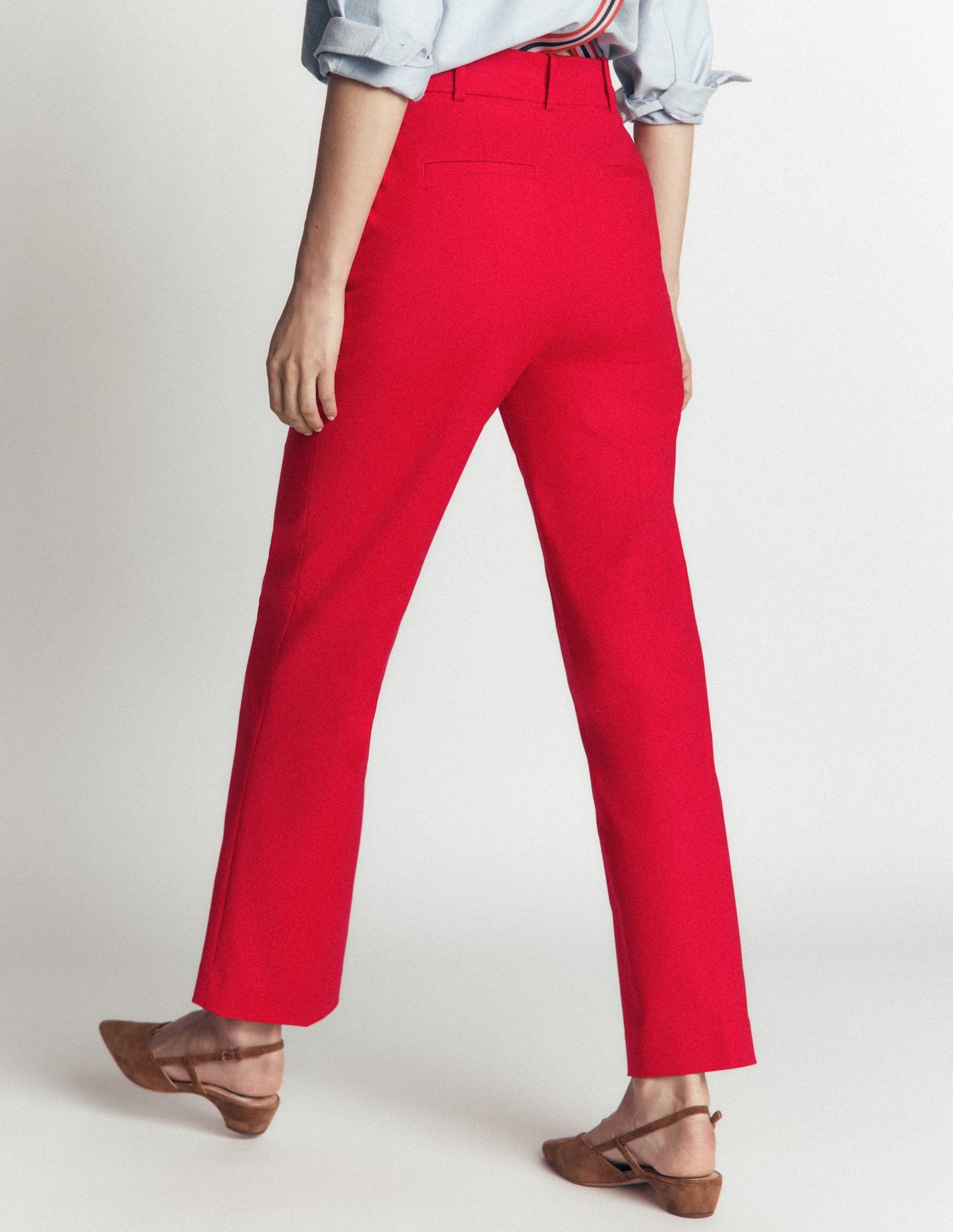 Canonbury Cotton 7/8 Trousers-Salsa Red