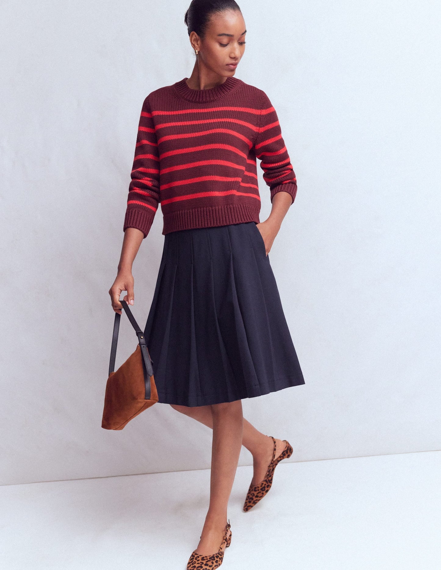 Aya Ponte Skirt-Navy