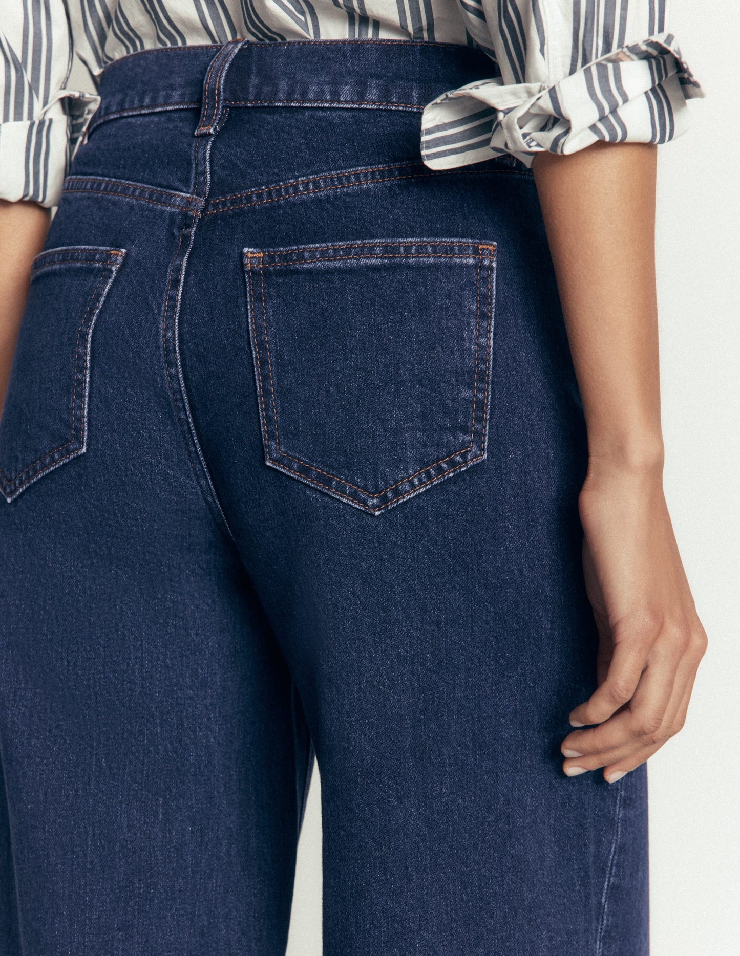 High Rise Wide Leg Jeans-Indigo Rinse