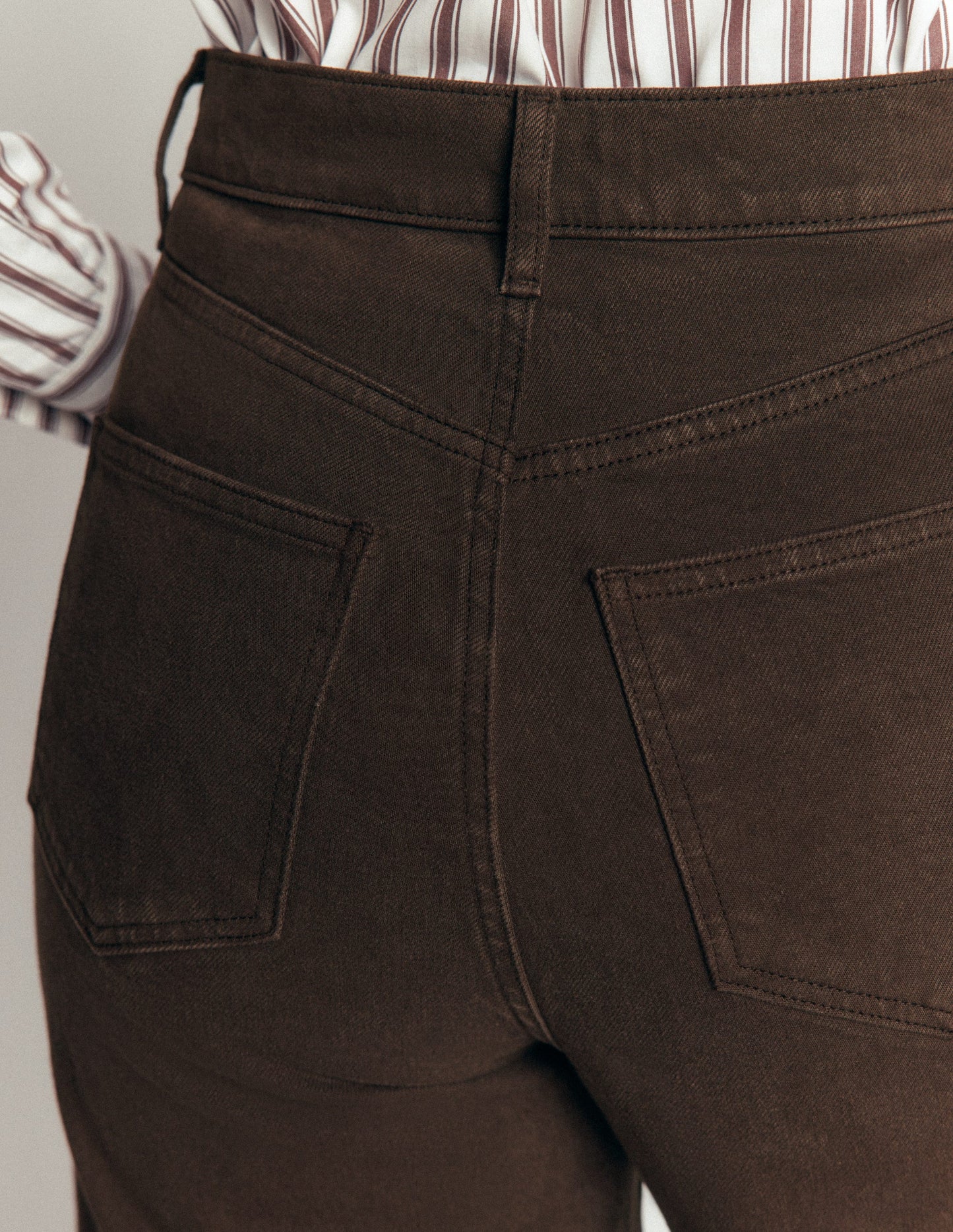 High Rise Wide Leg Jeans-Dark Chocolate
