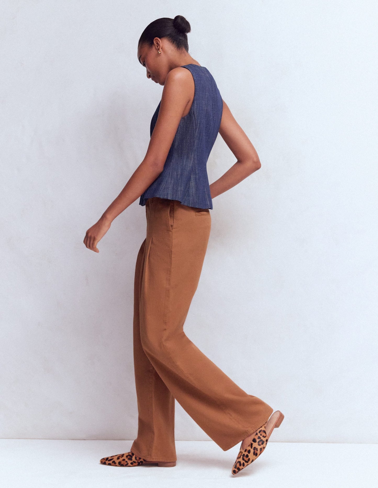 Mayfair Pleat Detail Trousers-Burnt Orange