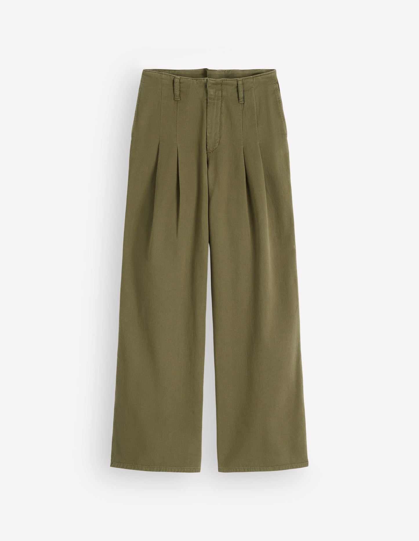 Mayfair Pleat Detail Trousers-Woodland Green