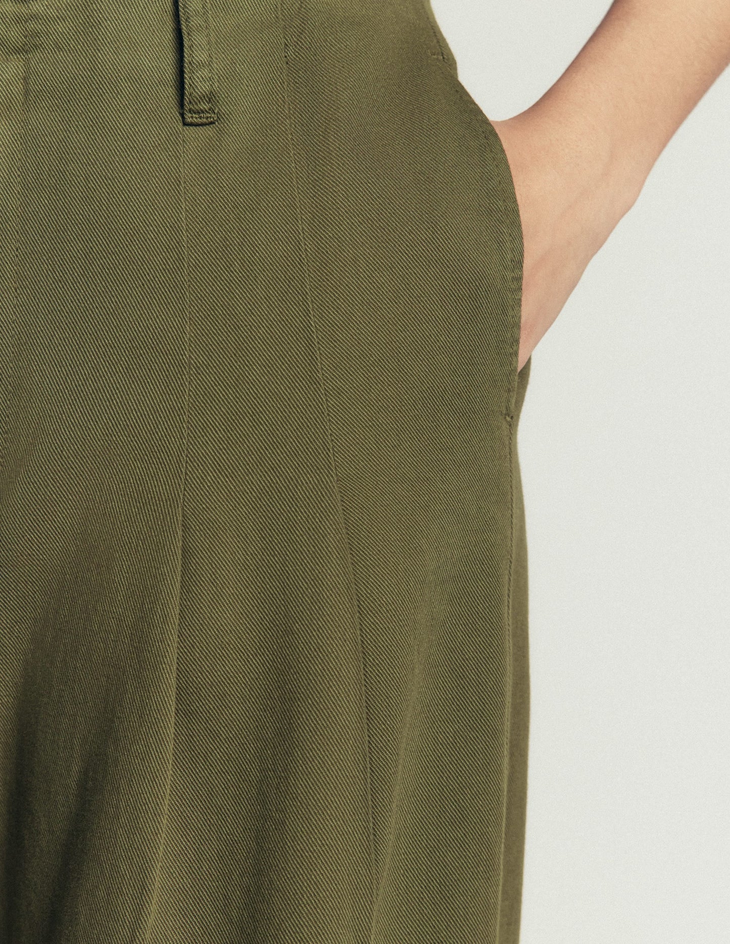 Mayfair Pleat Detail Trousers-Woodland Green