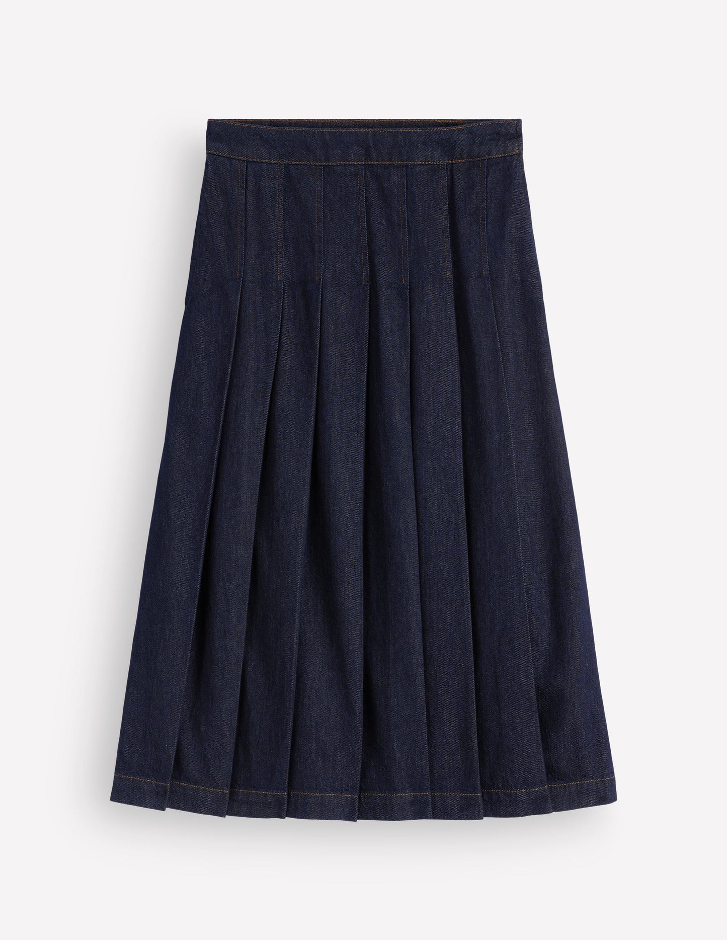 Aya Denim Midi Skirt-Indigo