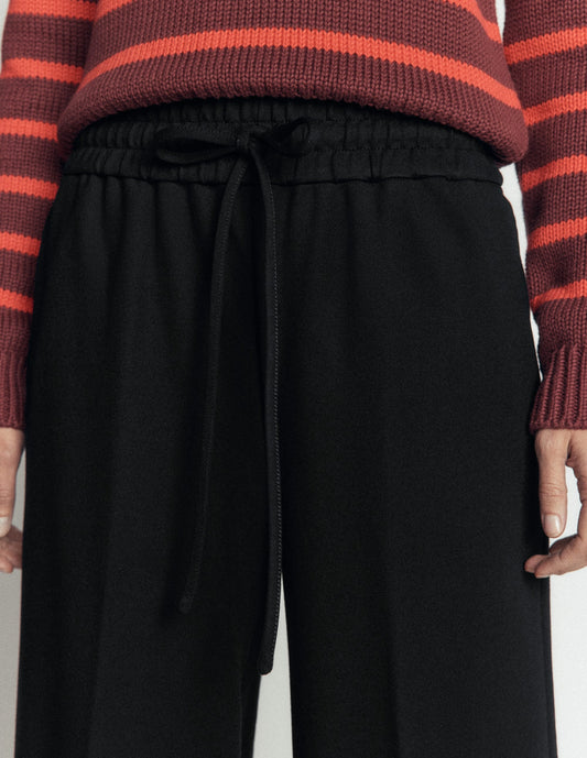 Greenwich Tie Ponte Trousers-Black