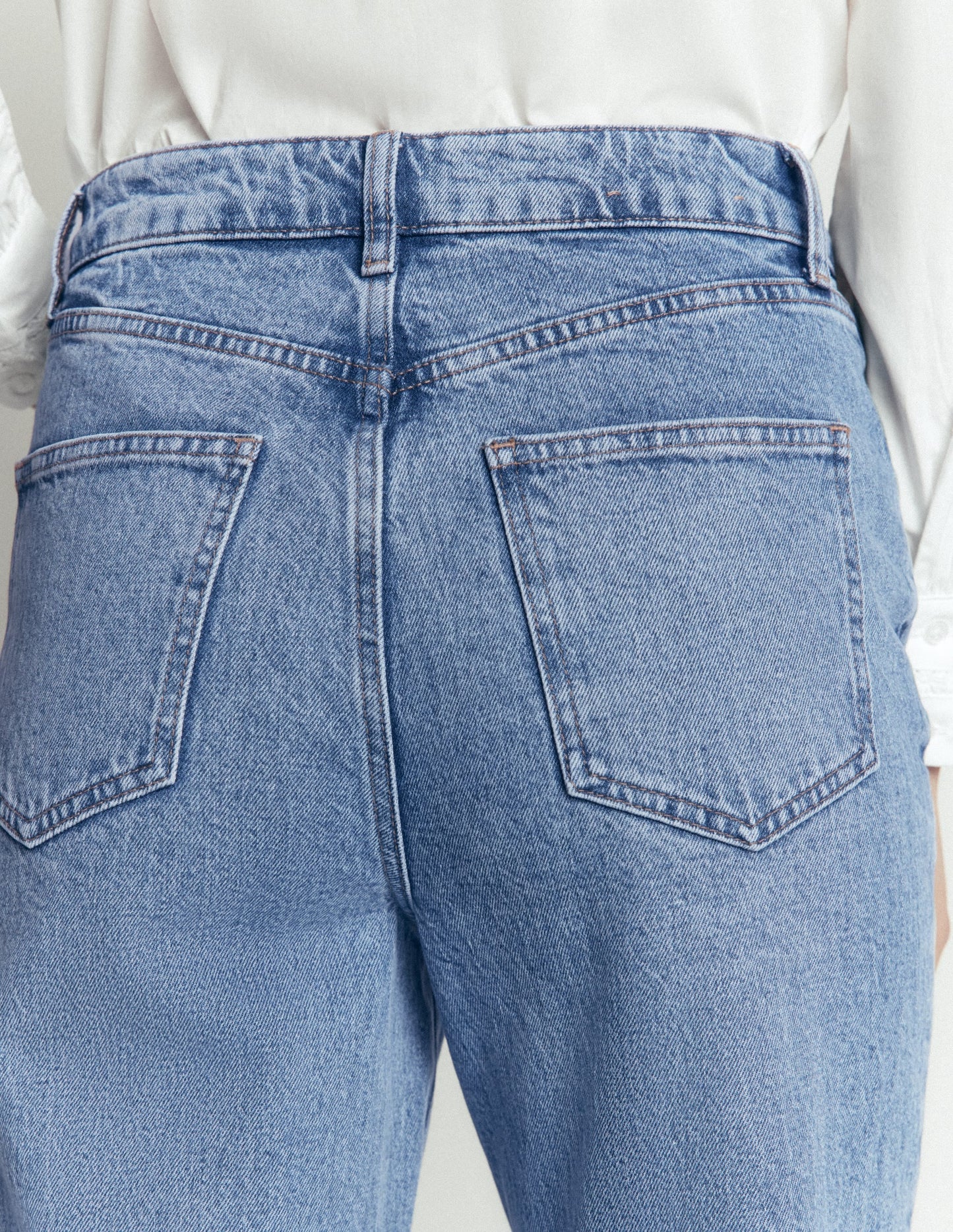 High Rise Straight Jeans-Light Vintage
