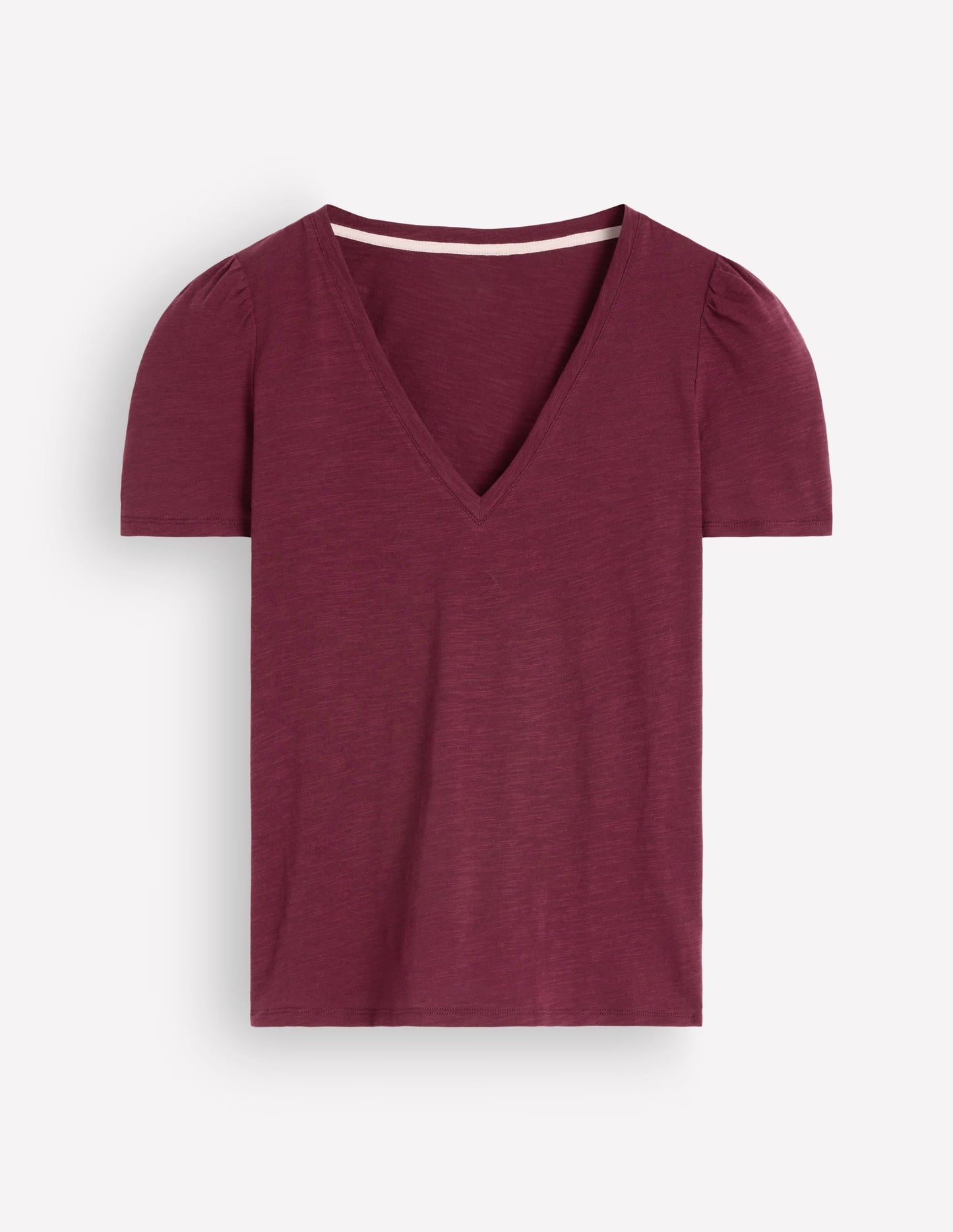 Sophie V-neck Slub T-shirt-Deep Wisteria