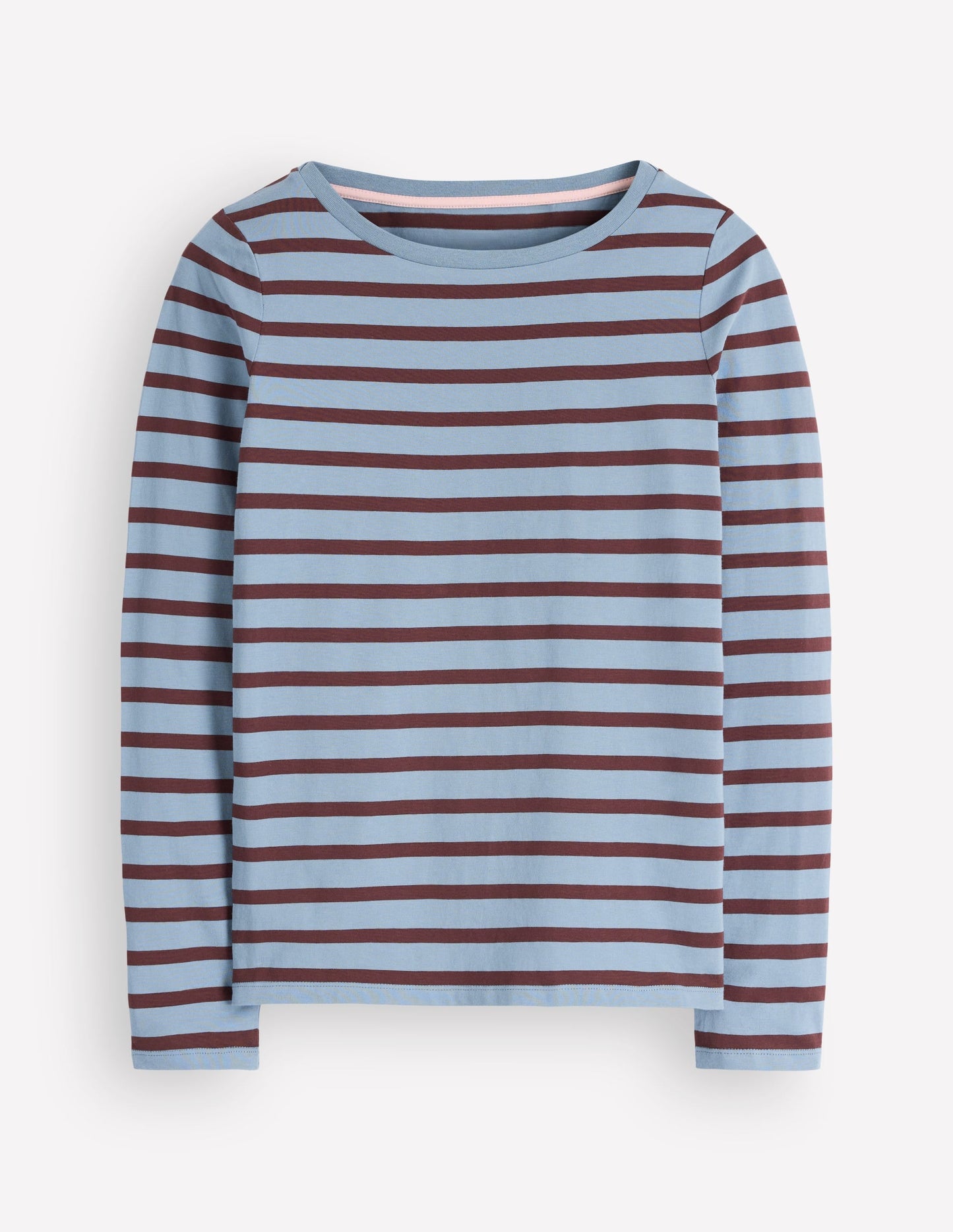 Olivia Long Sleeve Breton-Faded Denim Bitter Chocolate
