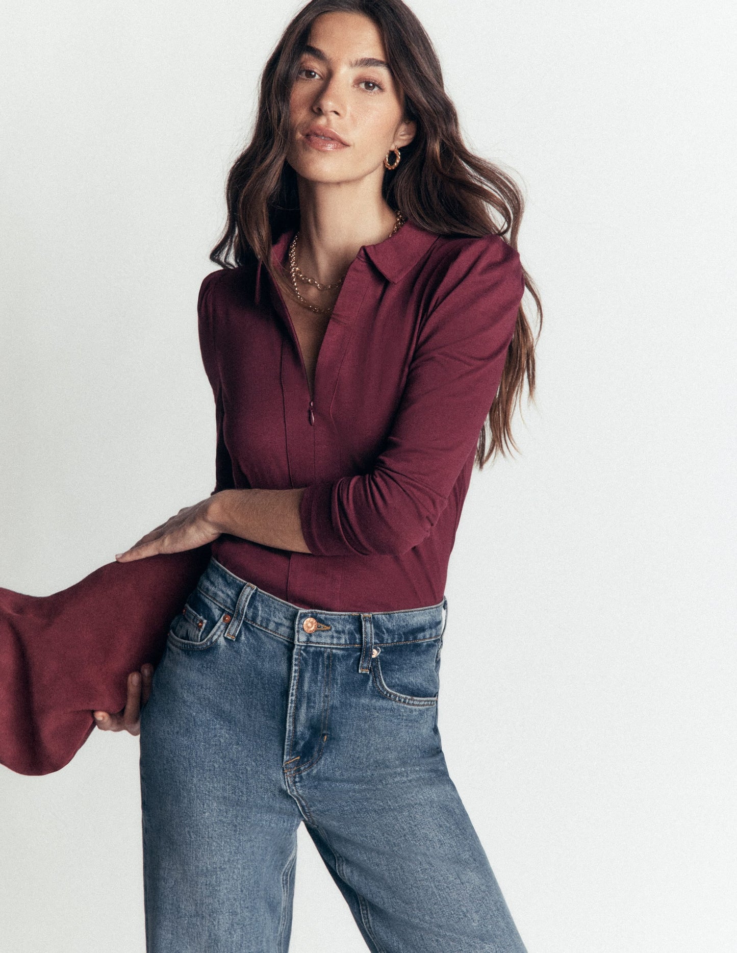 Zip Collar Supersoft Top-Deep Wisteria