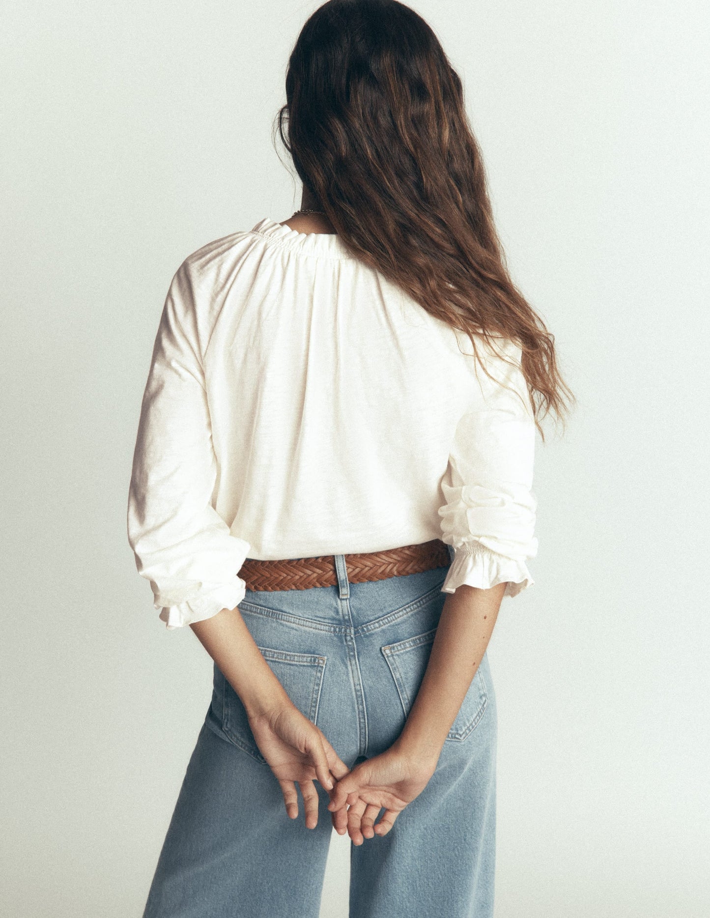 Pia Ruffle Detail Top-Ivory