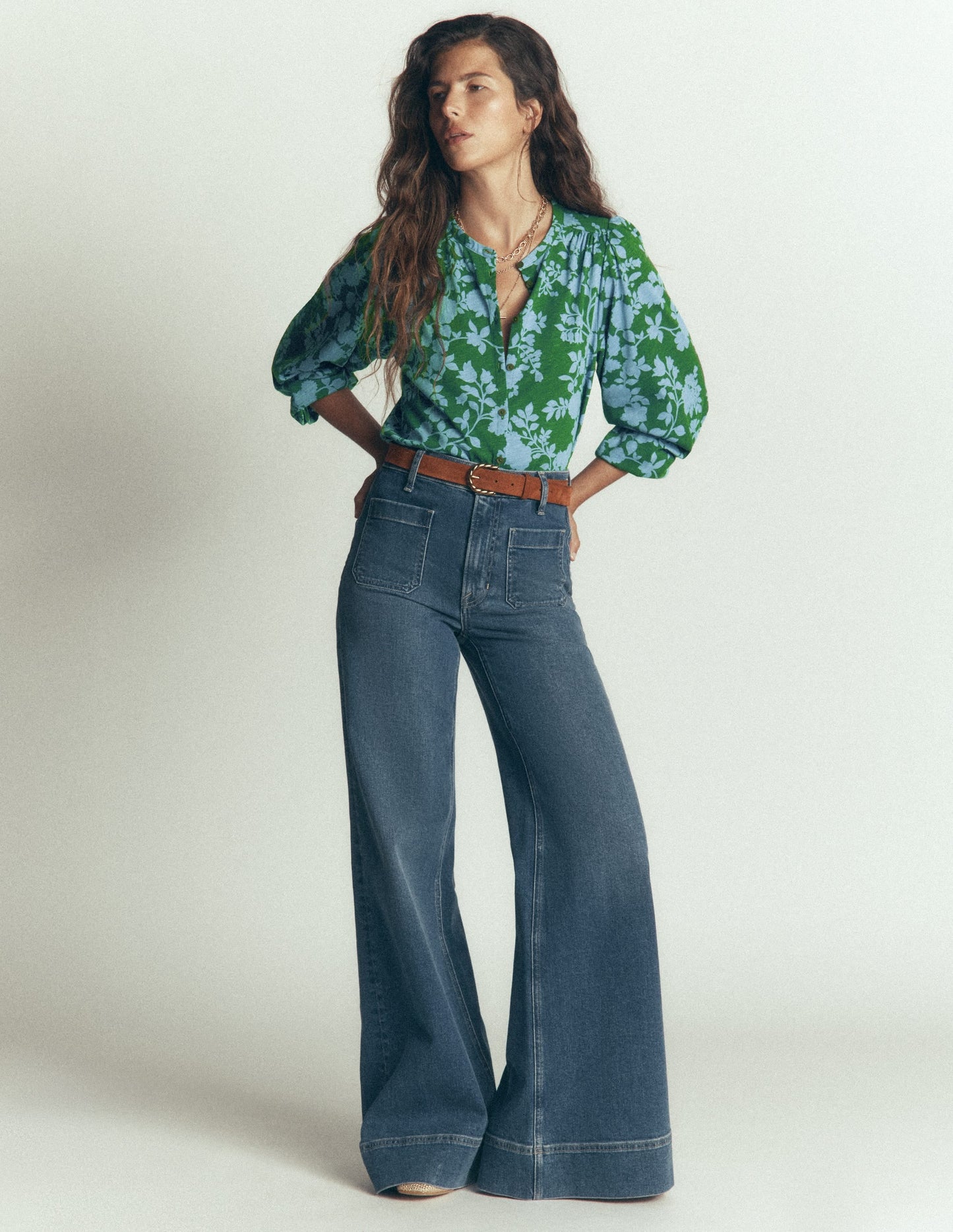 Ara Jersey Shirt-Alpine Green, Bouquet Breeze