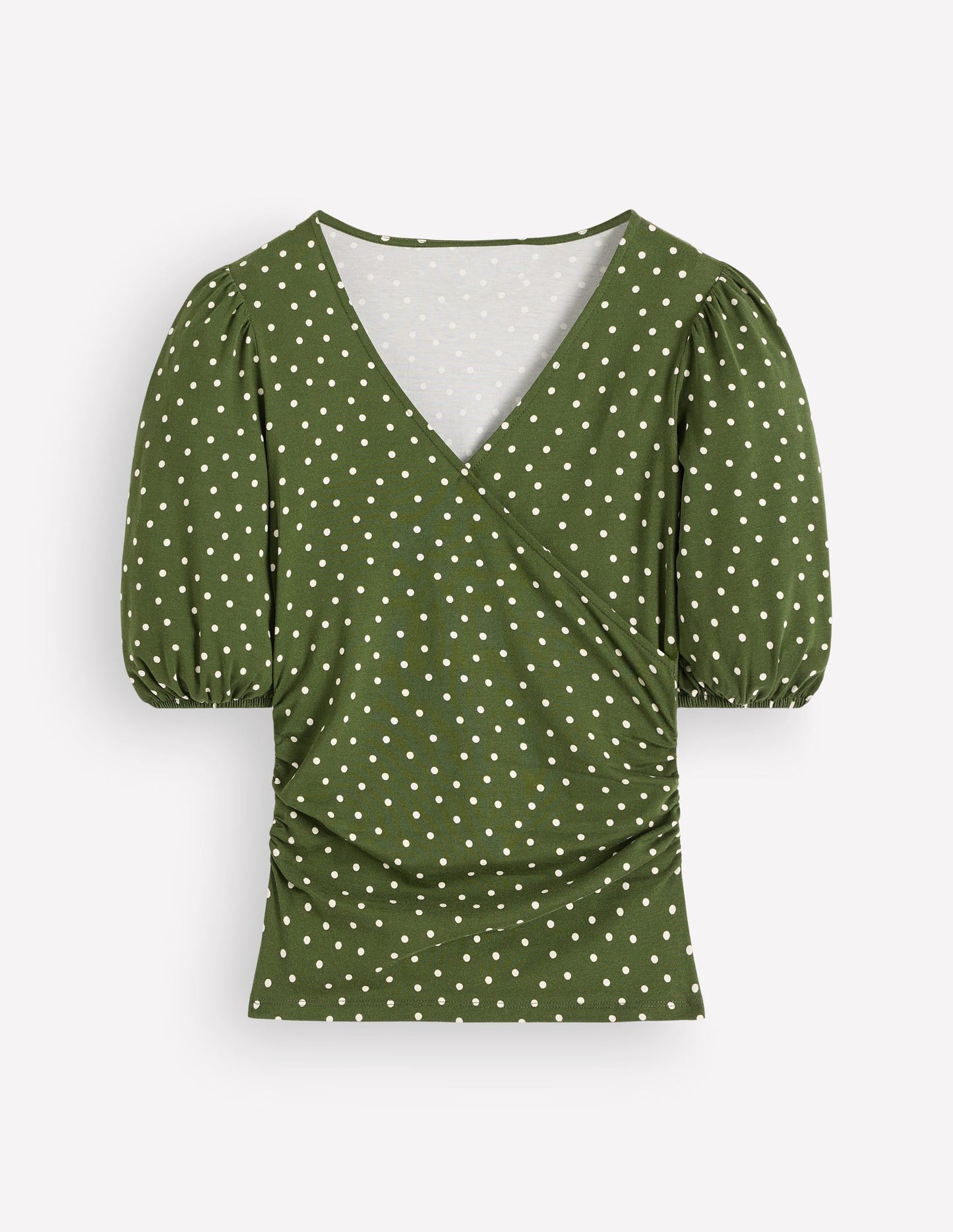 Tia Ruched Wrap Top-Boden Spot