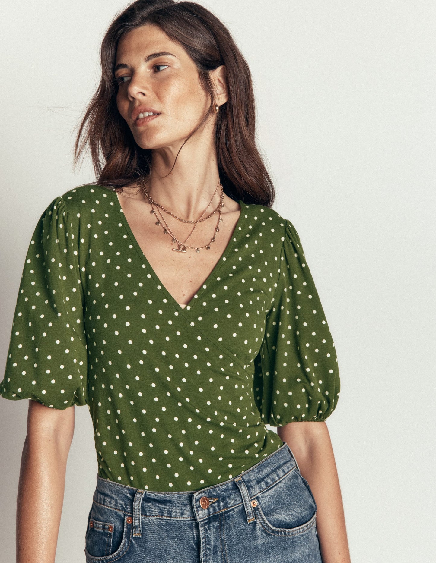 Tia Ruched Wrap Top-Boden Spot