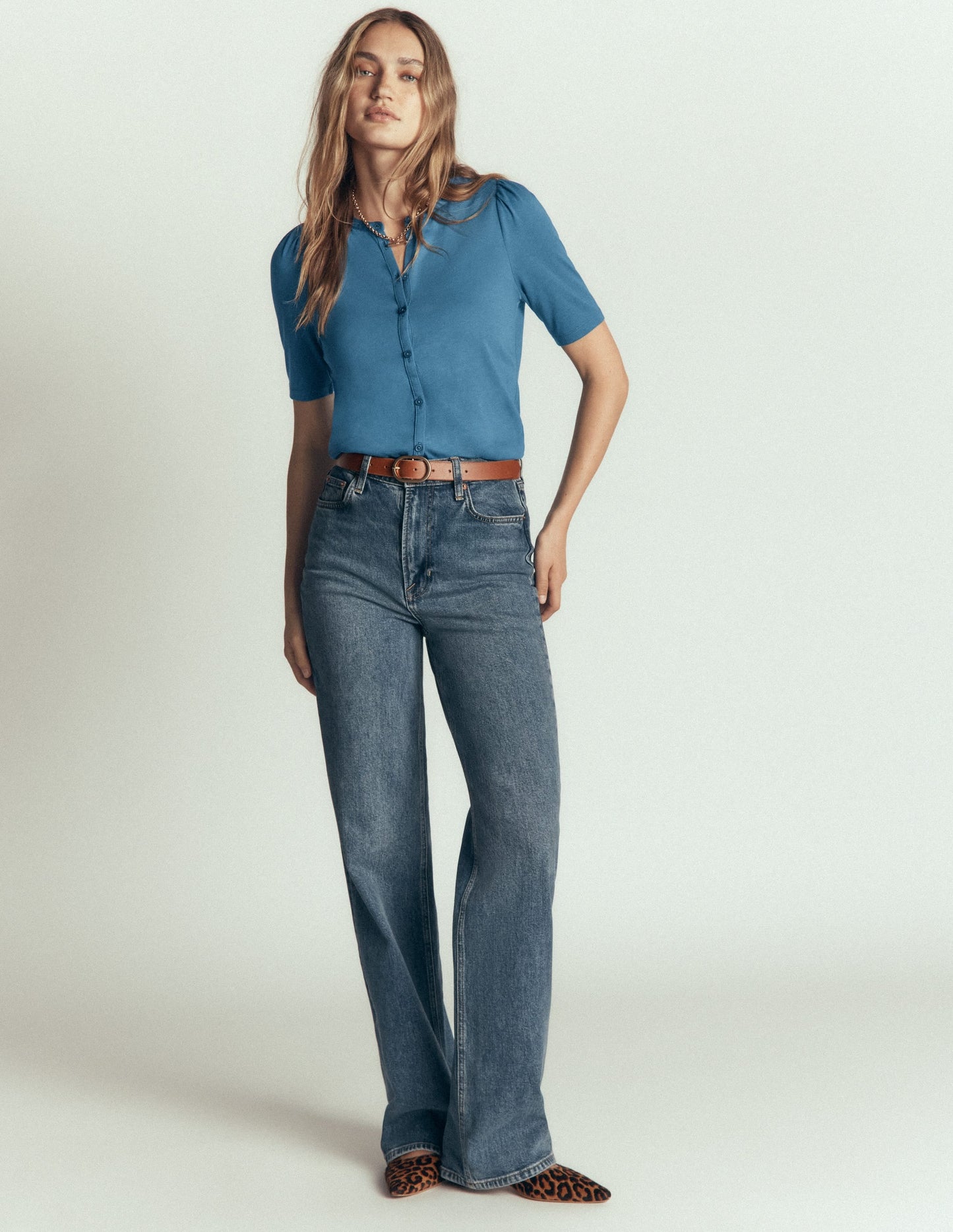 Supersoft Short Puff Shirt-Storm Blue