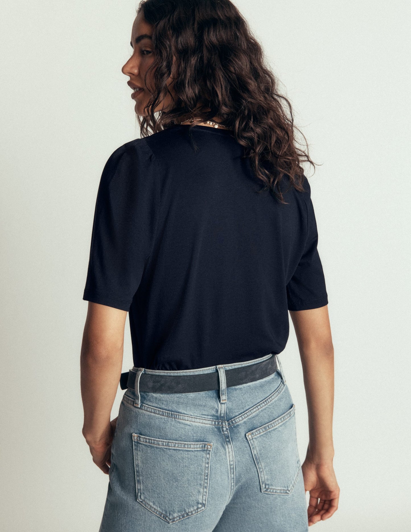 Supersoft Short Puff Shirt-Navy